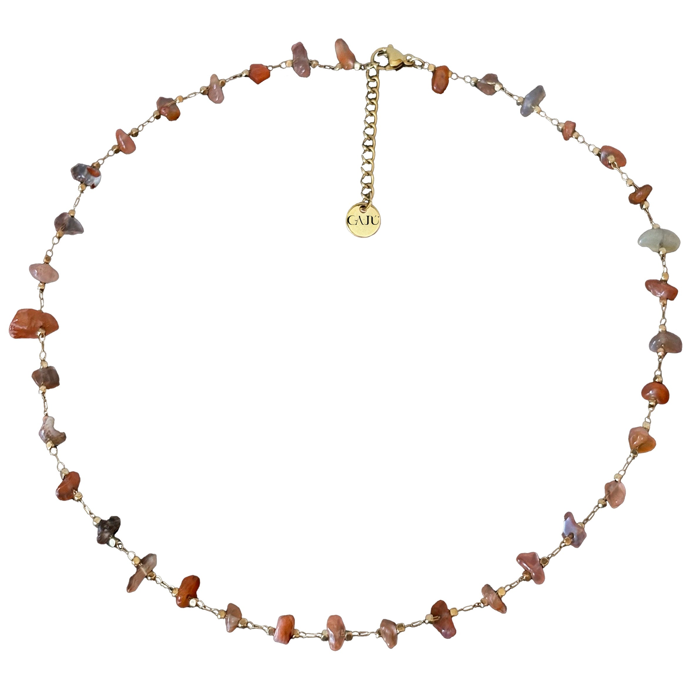 Gajú Women's Orange Perissa Necklace - Raw Carnelian In Orange