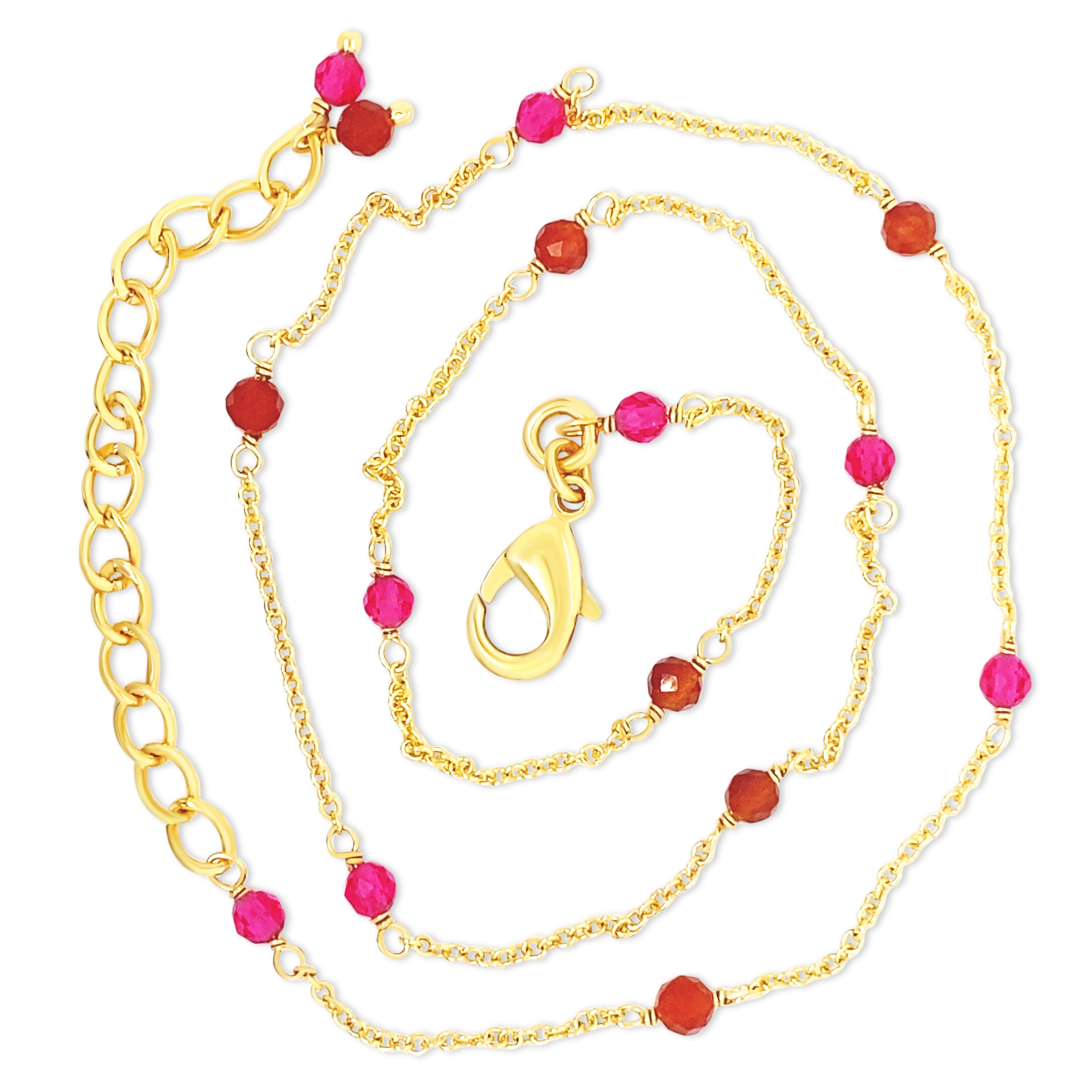 Gem Bazaar Jewellery Women's Gold / Pink / Red Sun Kissed Chain In Multi