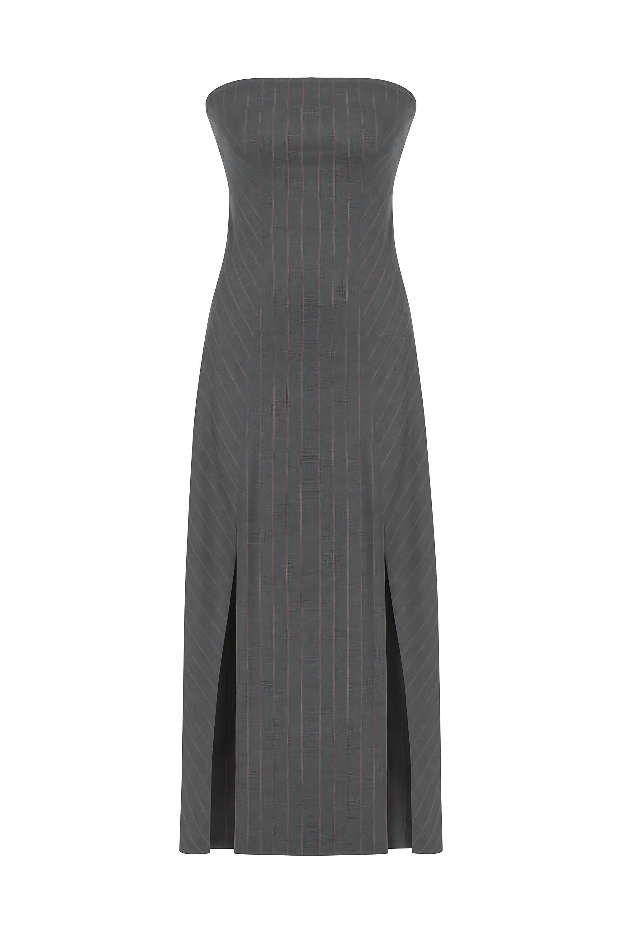 Nocturne Women's Grey Strapless Maxi Dress In Grey
