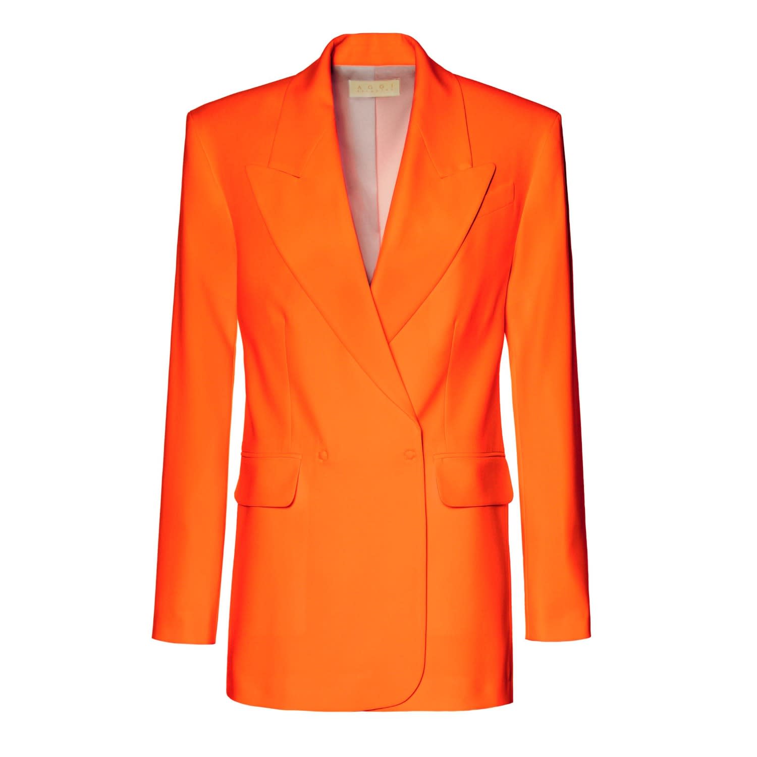 Louis Feraud - Bright Orange Cropped Blazer w/ Black Buttons Sz 8 – Current  Boutique