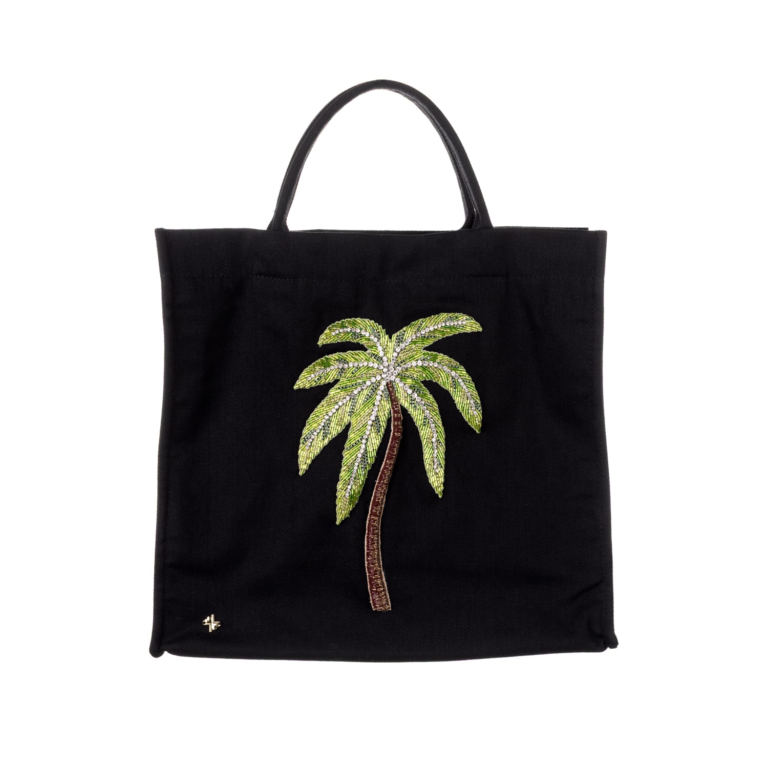 Laines London Women's Laines Couture Hand Embellished Coconut Palm Tree Large Tote Bag - Black