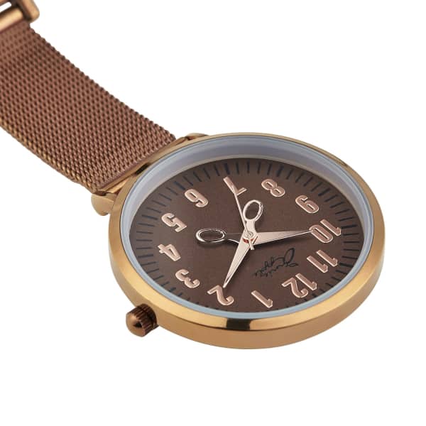 Bermuda Watch Company Annie Apple Rose Gold/coffee Mesh Nurse Fob Watch