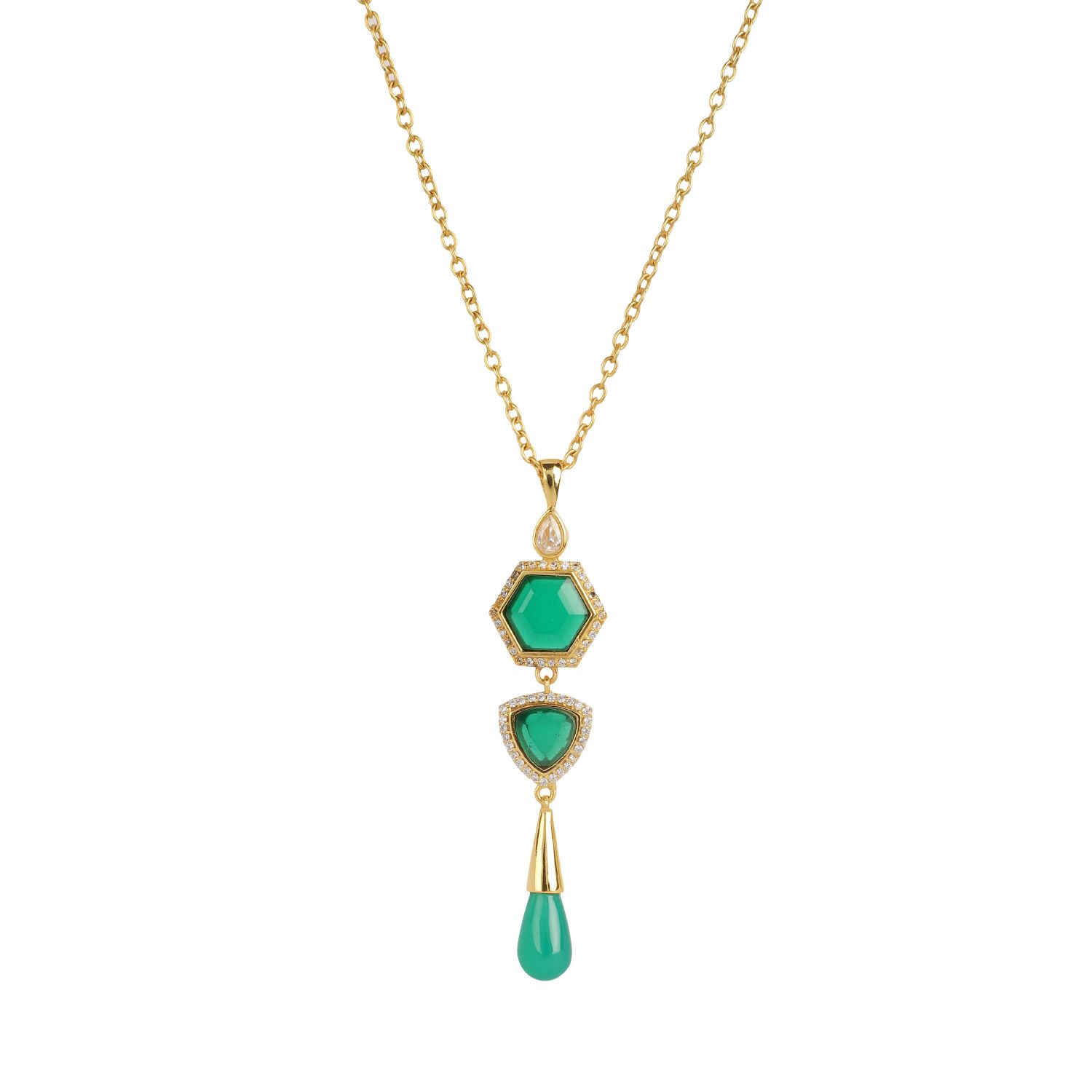 Lila Rasa Women's Gold / Green Emerald Green Necklace In Multi
