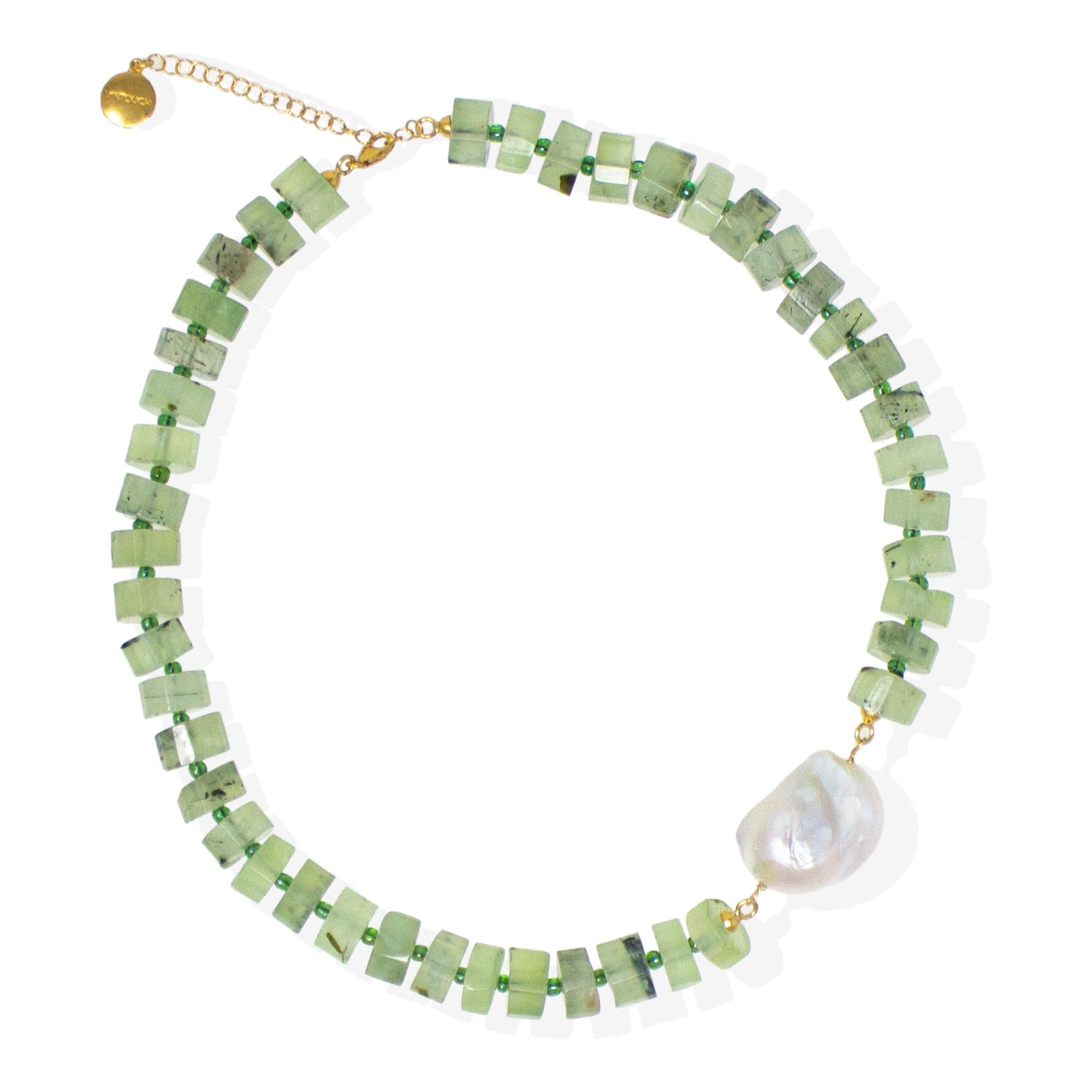 Vintouch Italy Women's Artemis Green Quartz Necklace In Green