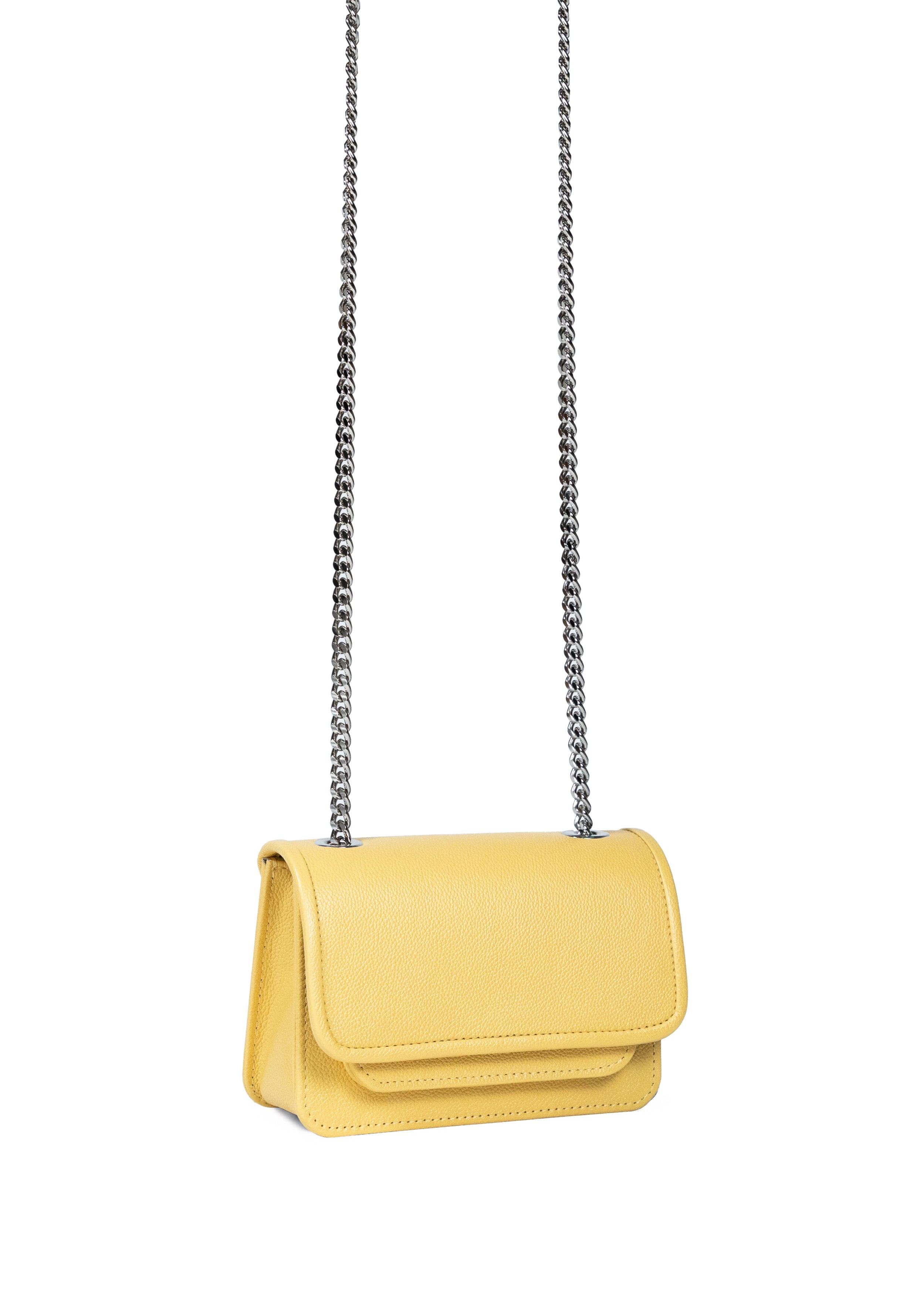 Vaskala Women's Yellow / Orange Mini Bag Soft Yellow With Chain