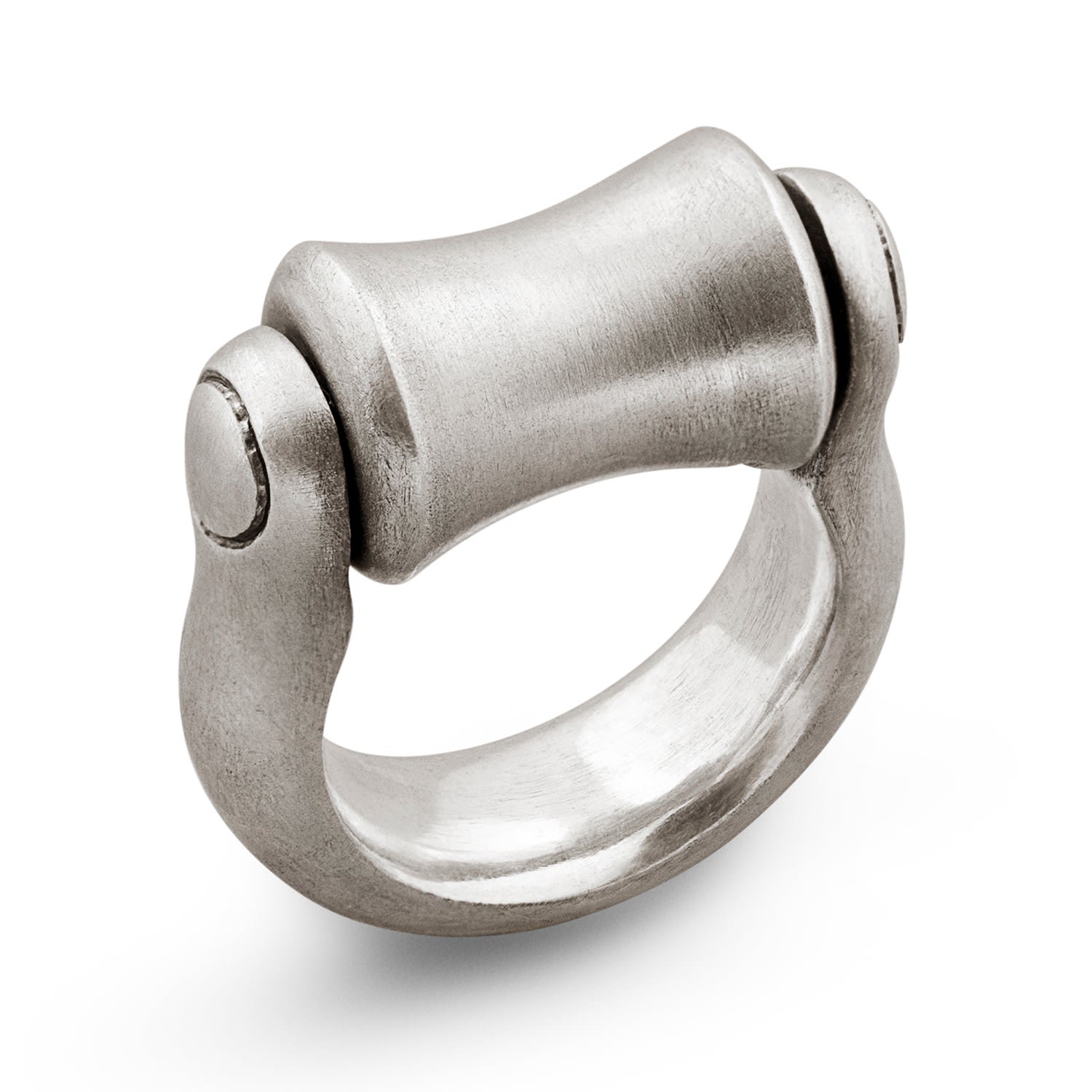 Men’s Roller Ring In Sterling Silver Snake Bones