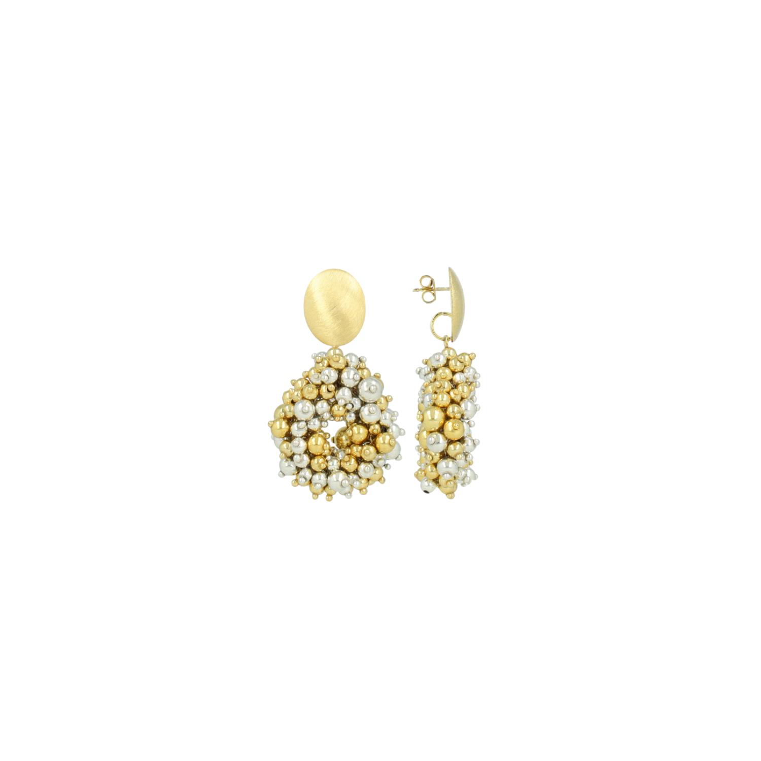 Lott. Gioielli Women's Gold / Silver Gold & Silver-colored Earrings Louise Irregular Double Stones Drop S