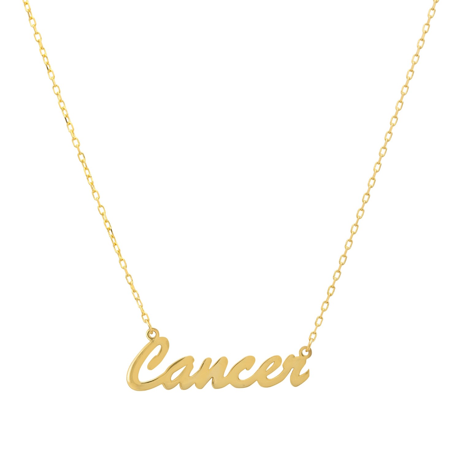 Women’s Zodiac Star Sign Name Necklace Gold Cancer Latelita