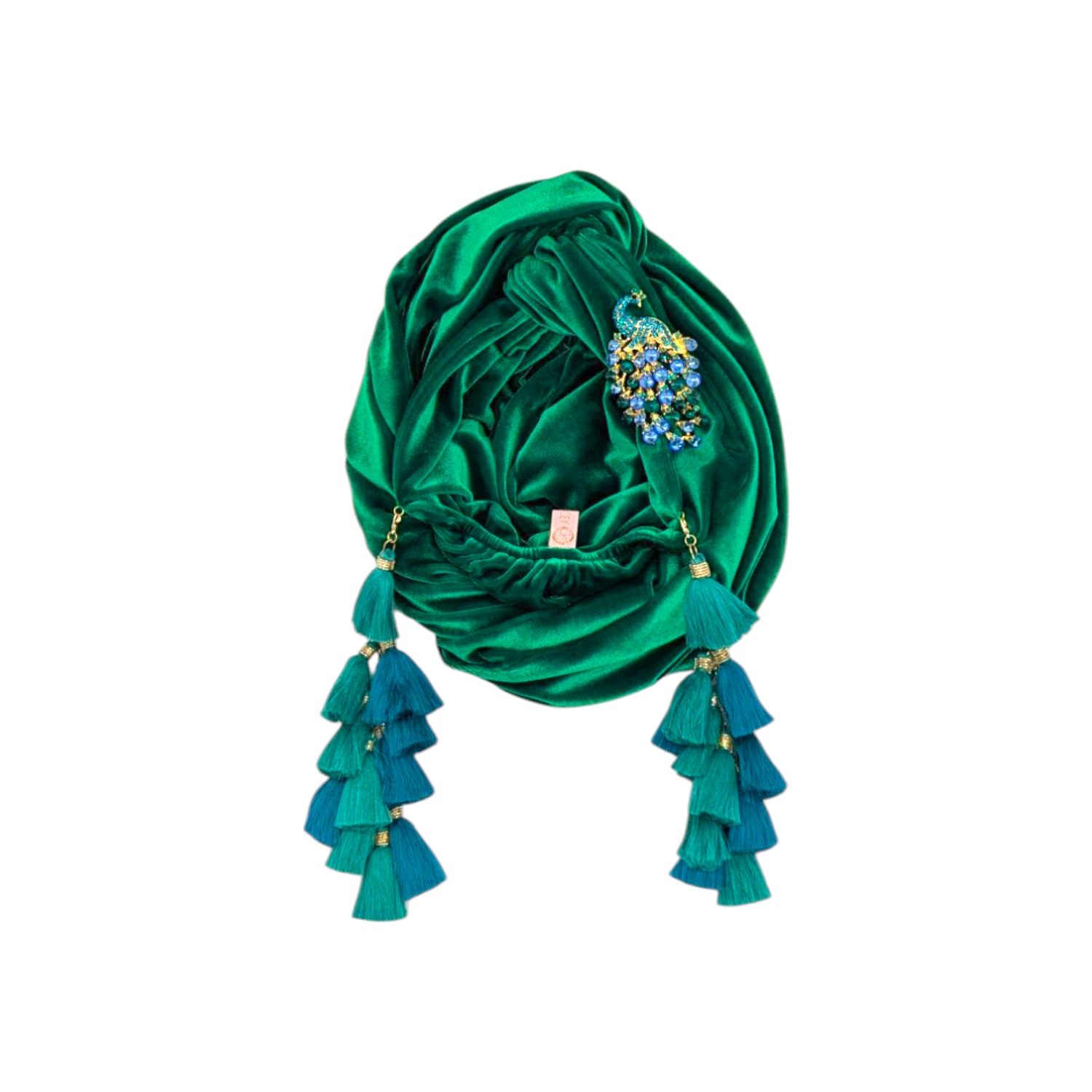 Julia Clancey Women's Kelly Green Teal Peacock Chacha Velour Turban In Green