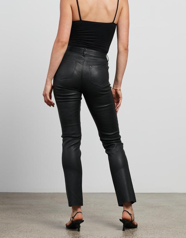 The Stanton Straight Leg Black Ladies Leather Pants Made By West14th. Made  From 100% Genuine Soft Lamb Leather. For all seasons, Quality To Last A  Lifetime. Wardrobe Staples