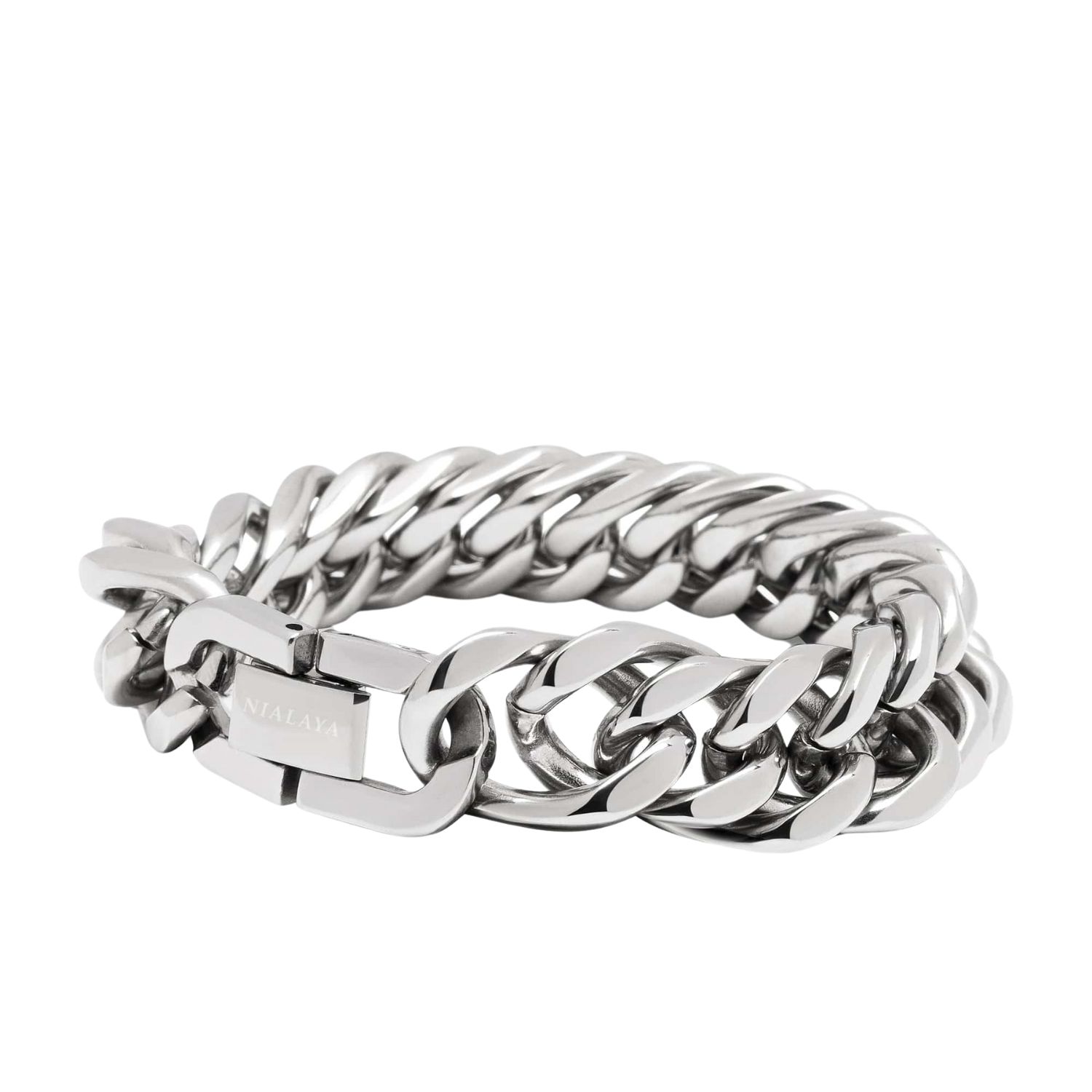 Nialaya Women's Silver Chunky Cuban Chain Bracelet In Silver