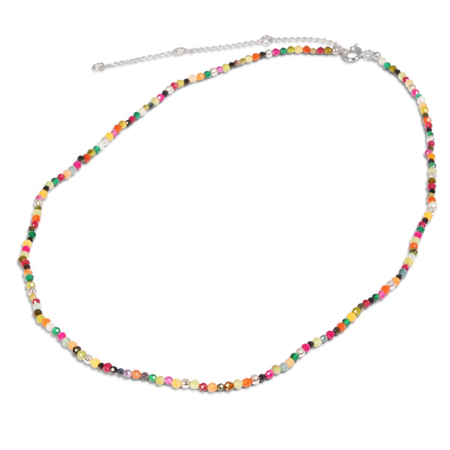 Women’s Multi Semi-Precious Stone Beaded Necklace Sterling Silver Zohreh V. Jewellery