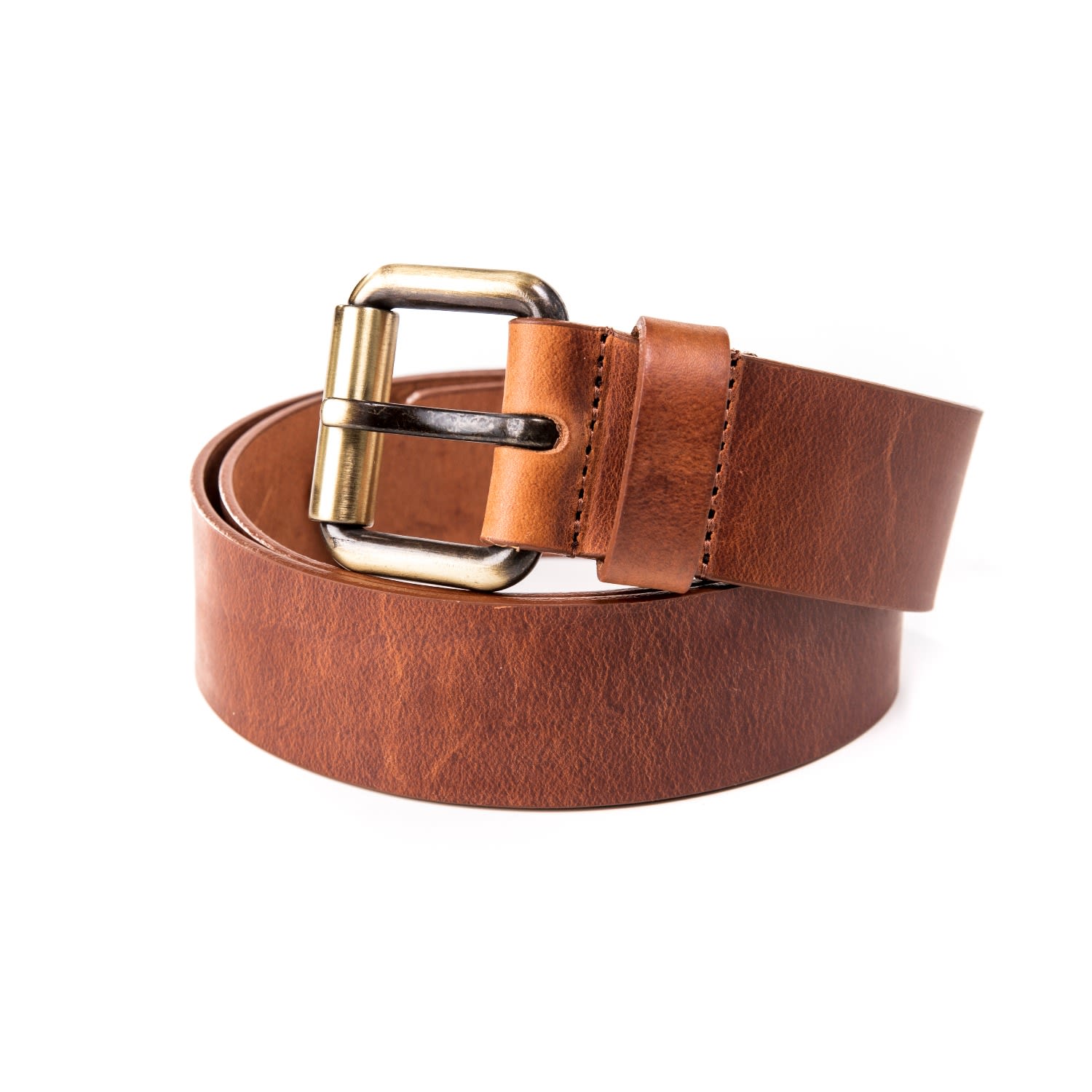 The Dust Company Men's Leather Belt Brown In Green