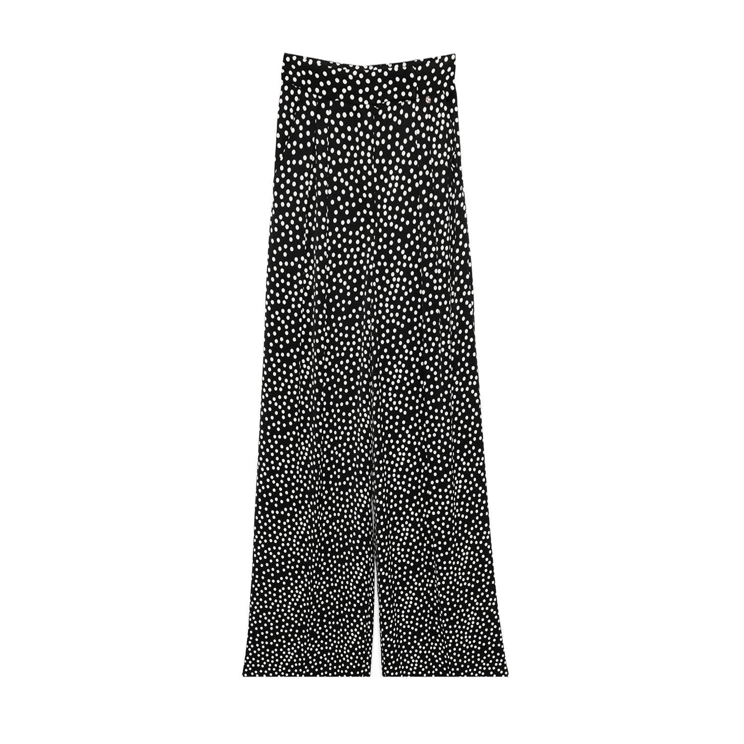 Nissa Women's Polka-dots Viscose Pants In Black