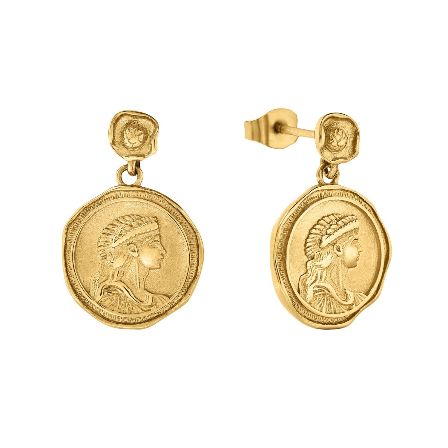 Bermuda Watch Company Women's Maivelle Athena Coin Drop Earrings - Gold In Gold