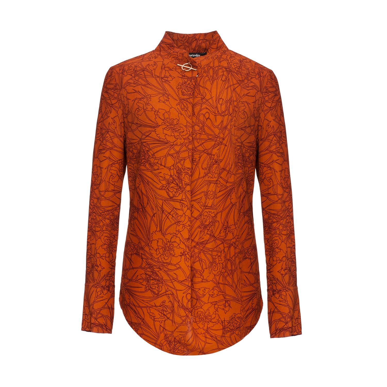 Smart And Joy Women's Brown Linear Flower Print Blouse In Brown