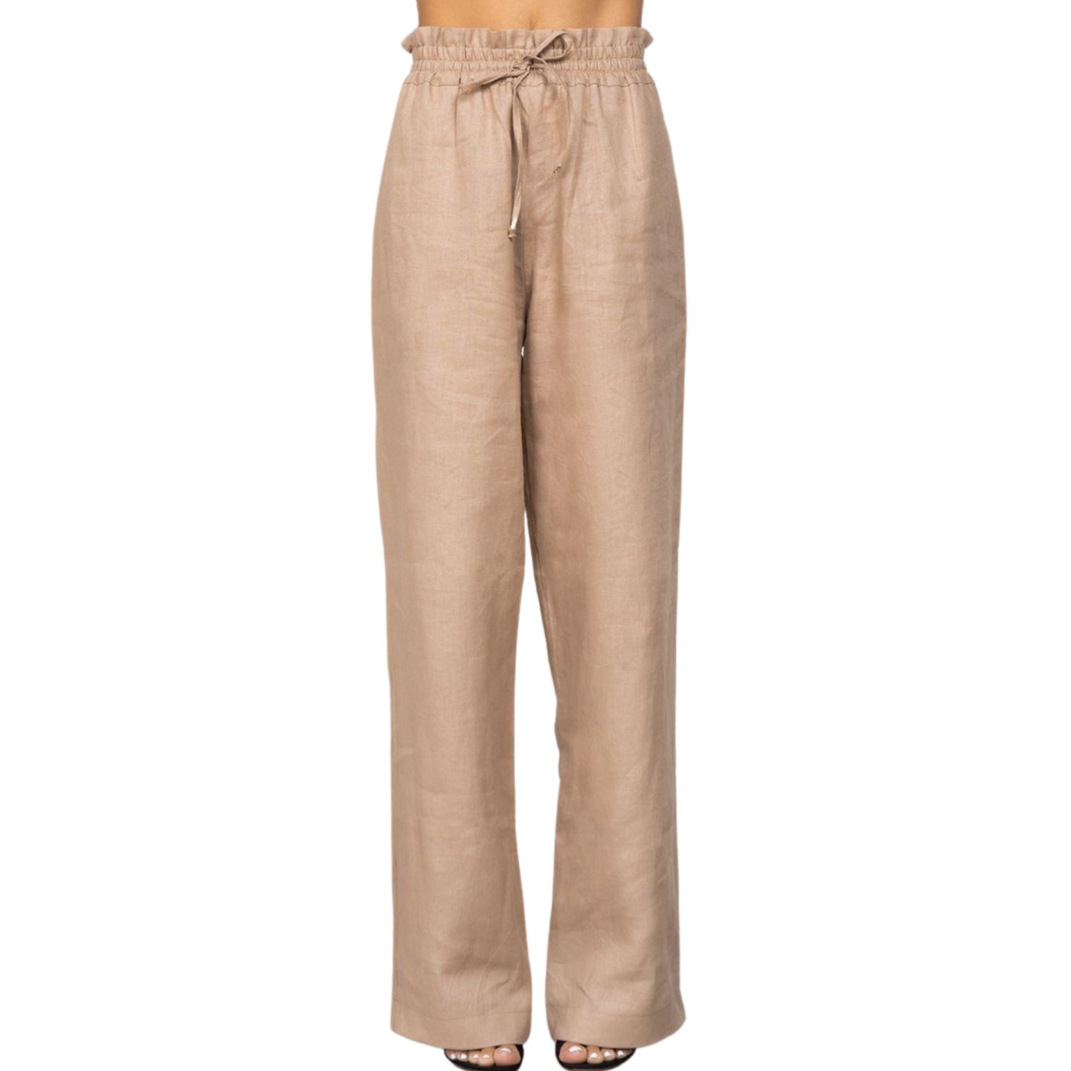 Women’s Brown Long Linen Pants In Beige Xs/S Cliché Reborn