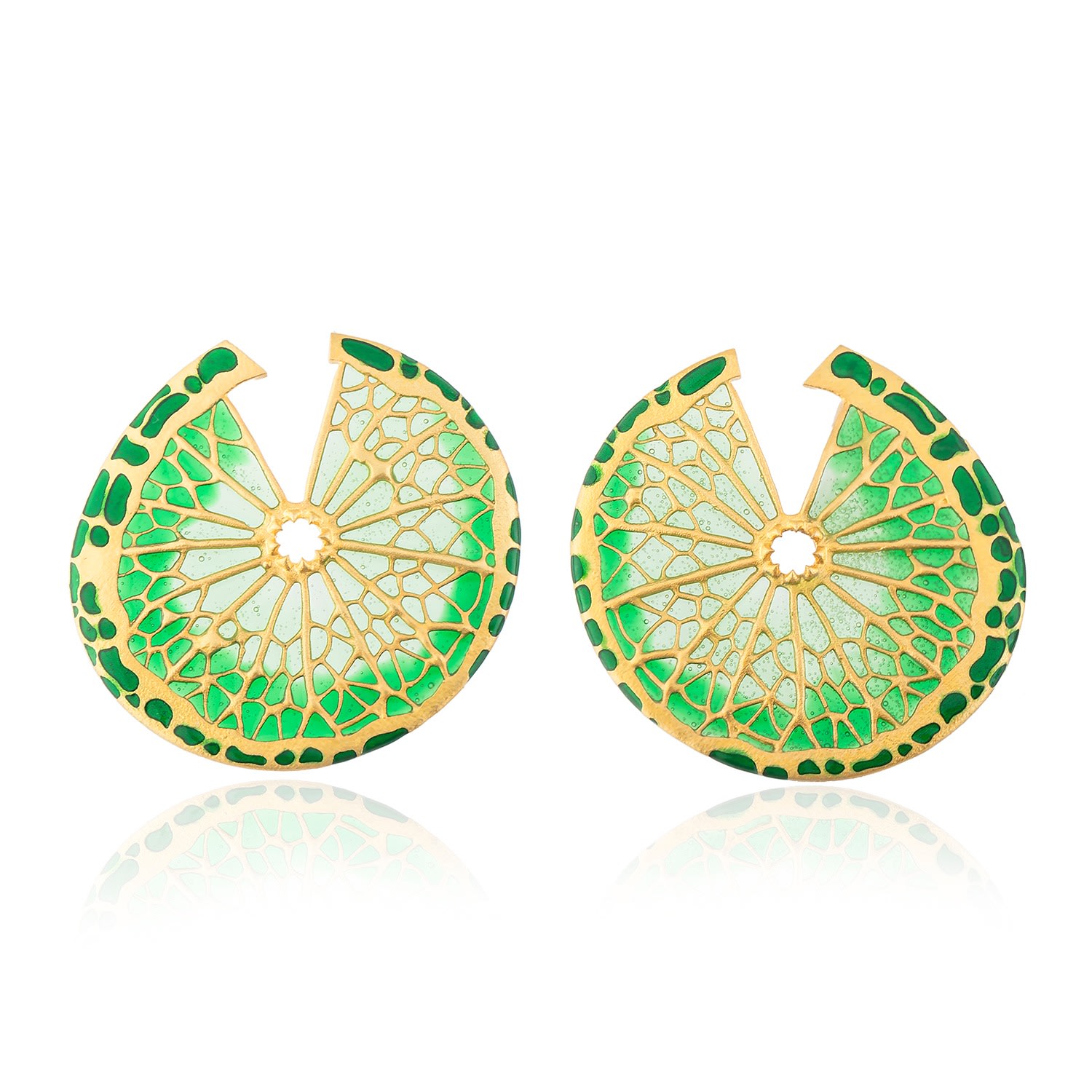 Milou Jewelry Women's Green Lemon Slice Earrings