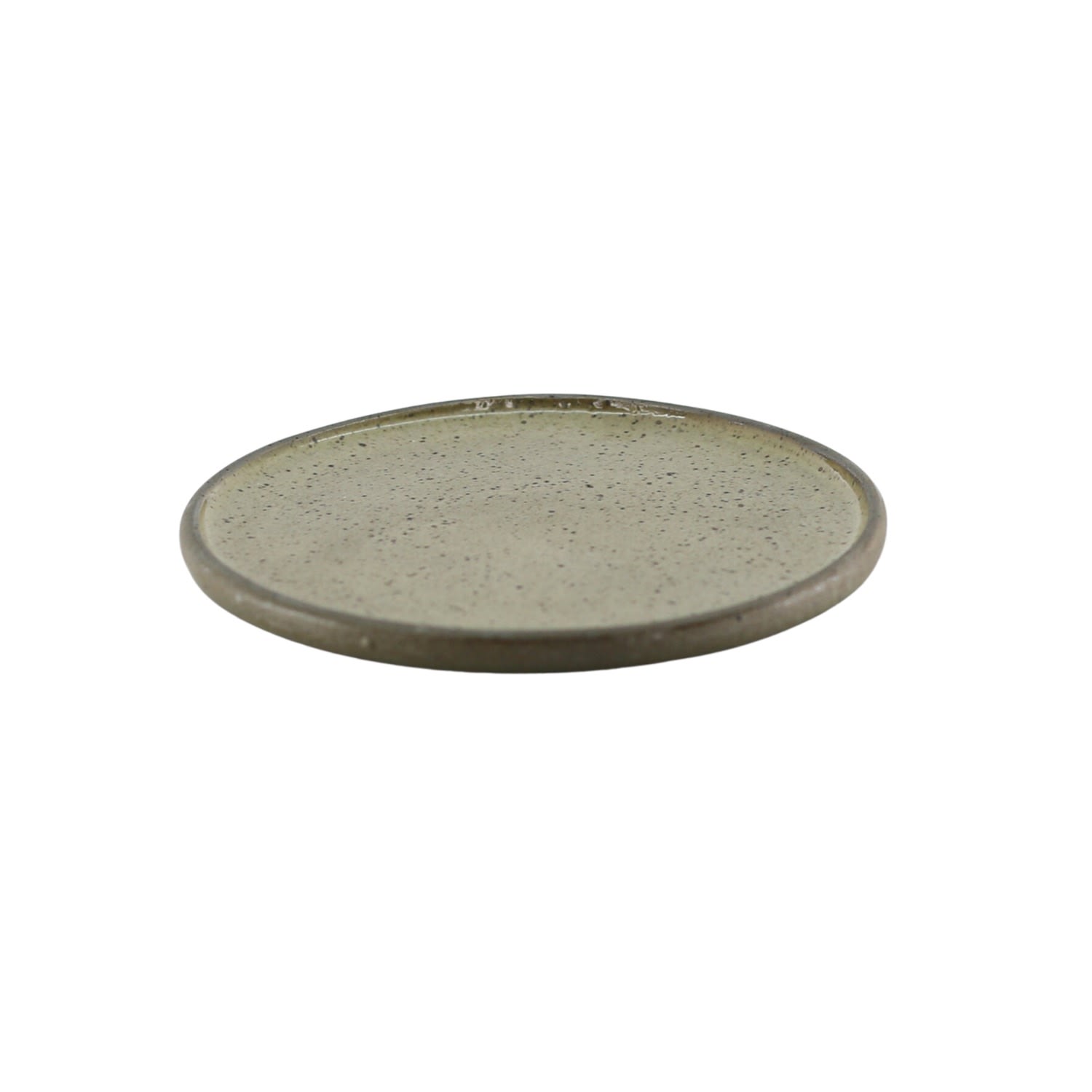 Anatoliacraft Brown Hic Ceramics Medium Sand Round Plate — Handcrafted Stoneware Serving Plate In Gold