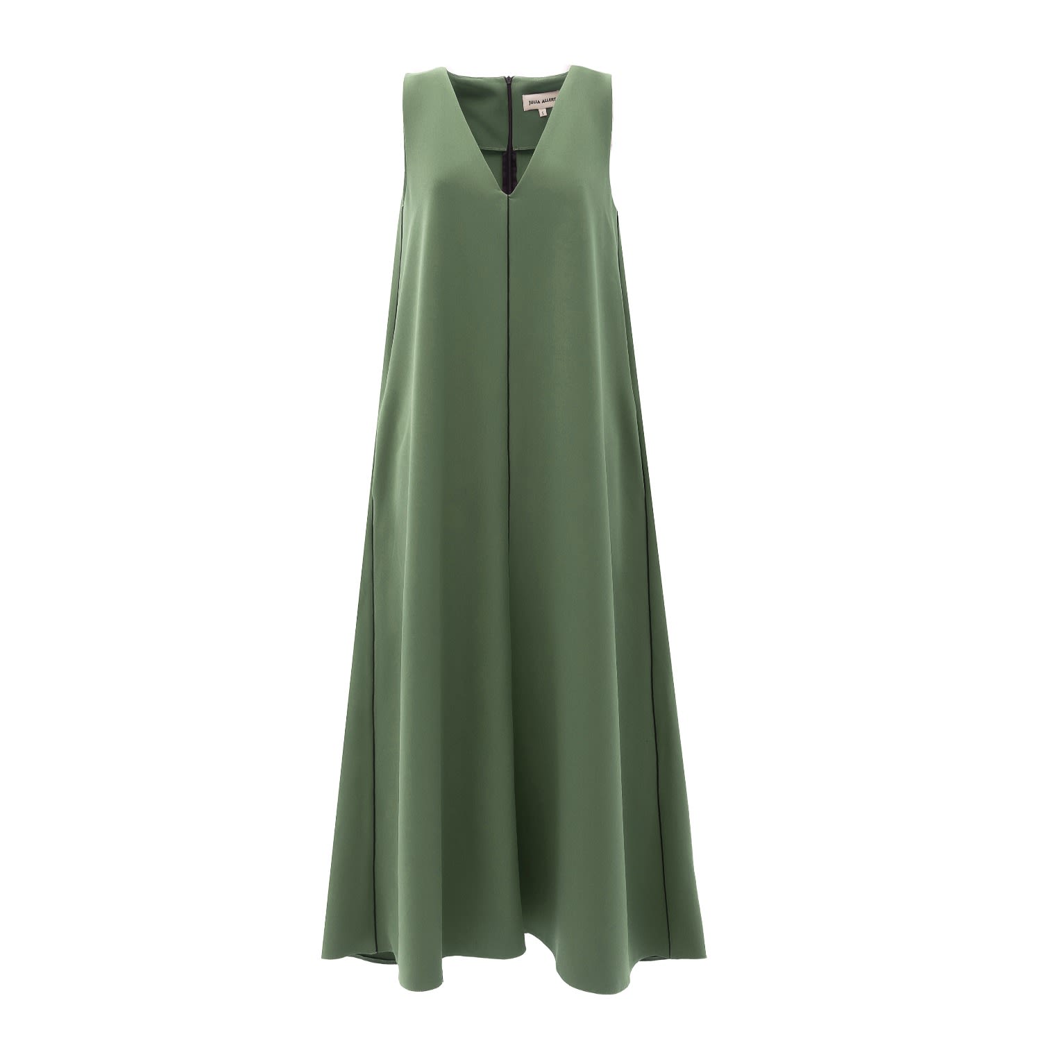 Women’s Casual V-Neck Ankle Length Dress Green Grey Extra Large Julia Allert