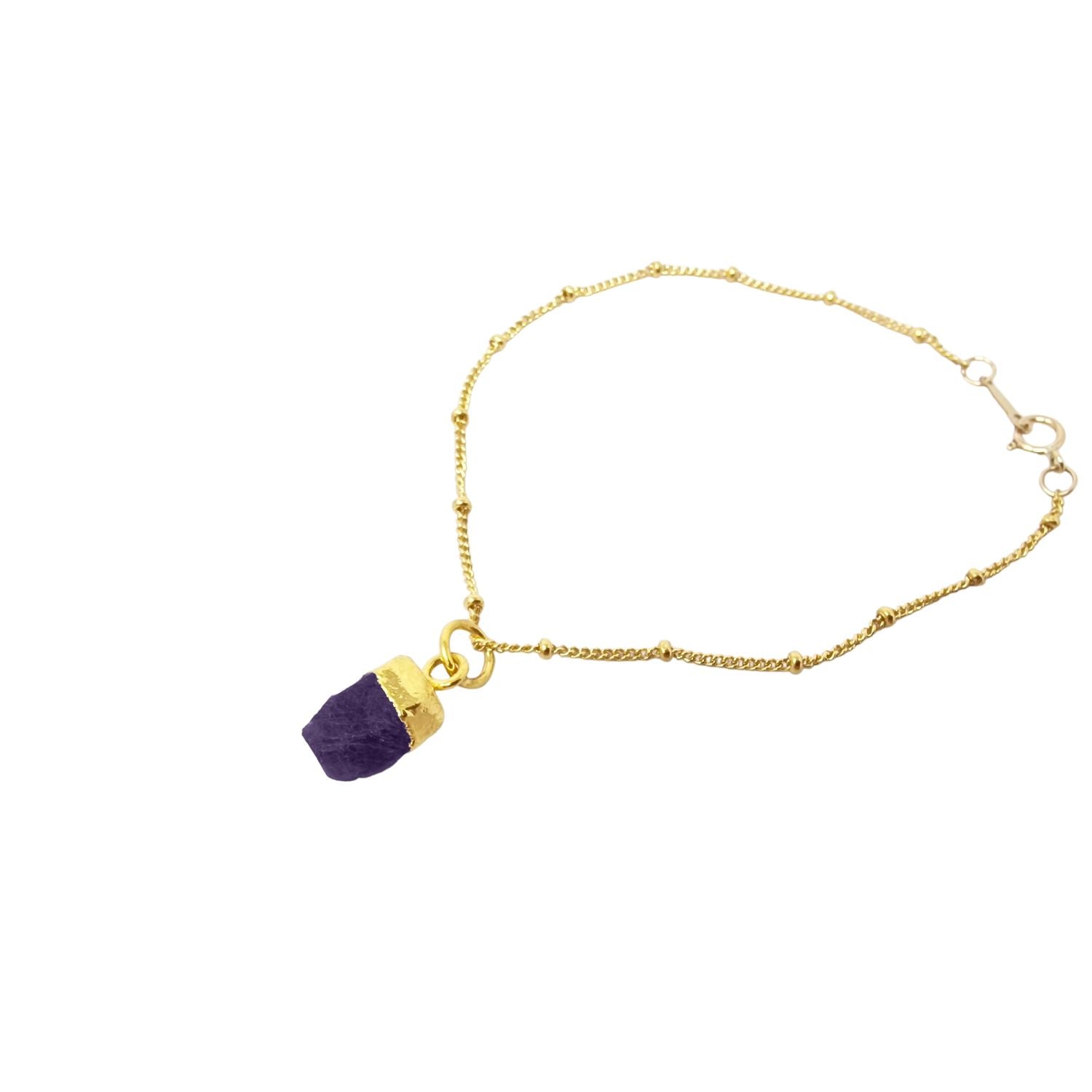 Harfi Women's Gold / Yellow Raw Amethyst February Birthstone Gold Plated Bracelet In Gold