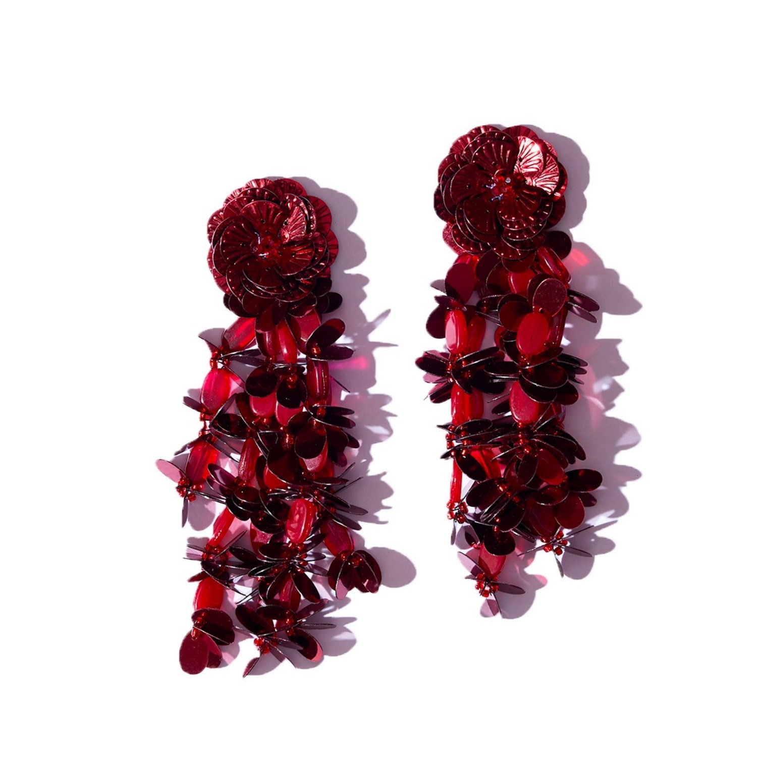 Simitri Women's Red Scarlet Cascade Earrings In Red