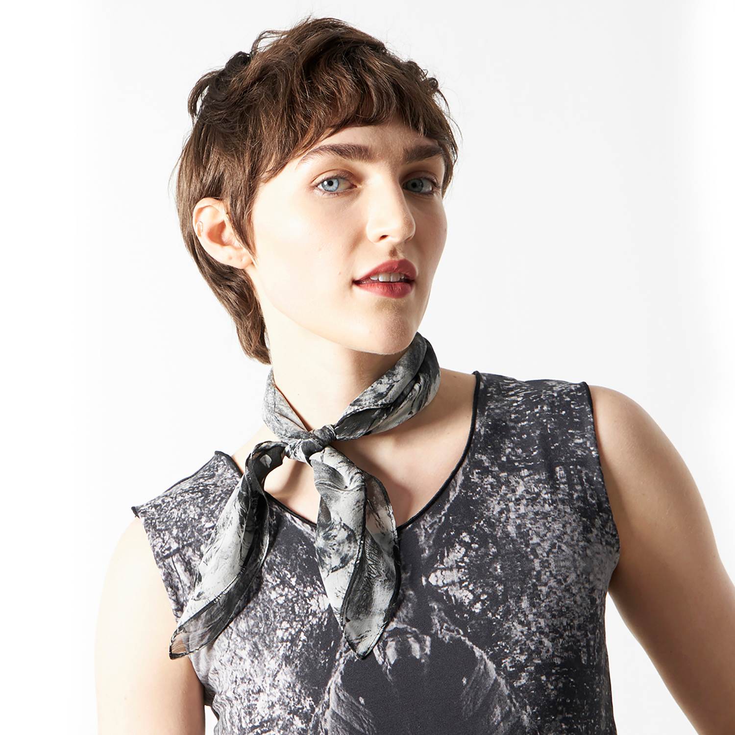 Babs Boutique Nyc Women's Black / White Silk Square Scarf - Nature Print In Multi