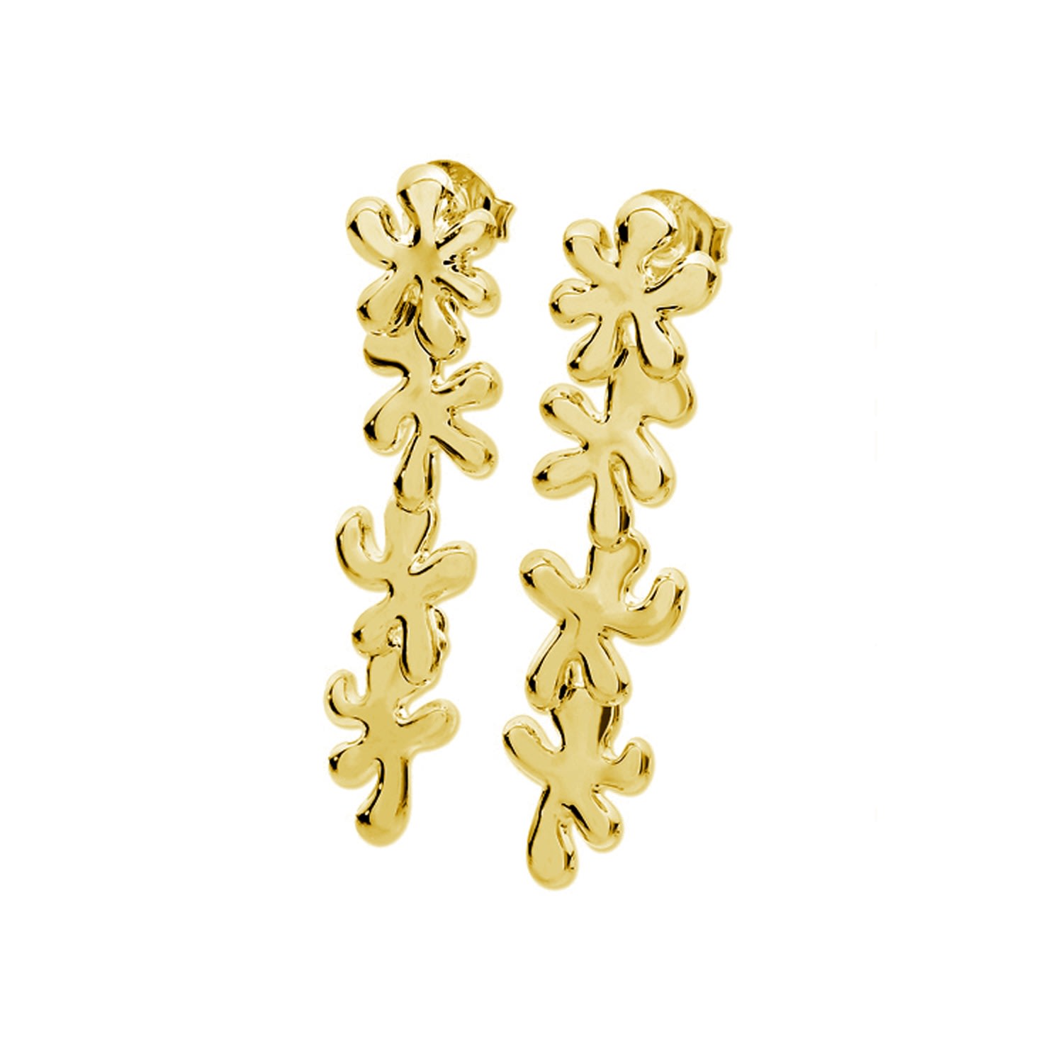 Women’s Four Drop Splash Earrings In Gold Vermeil Lucy Quartermaine