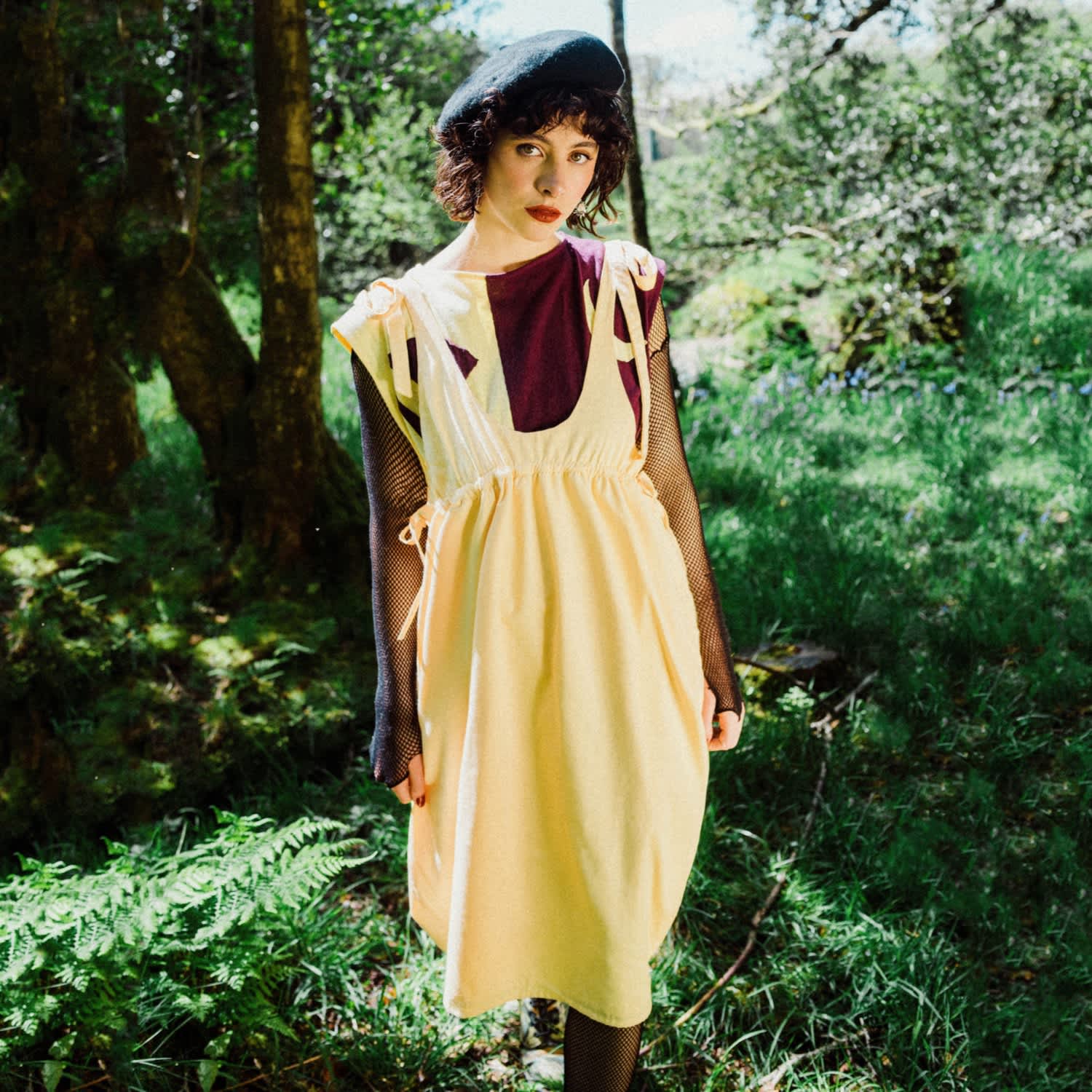 Yellow pinafore sale
