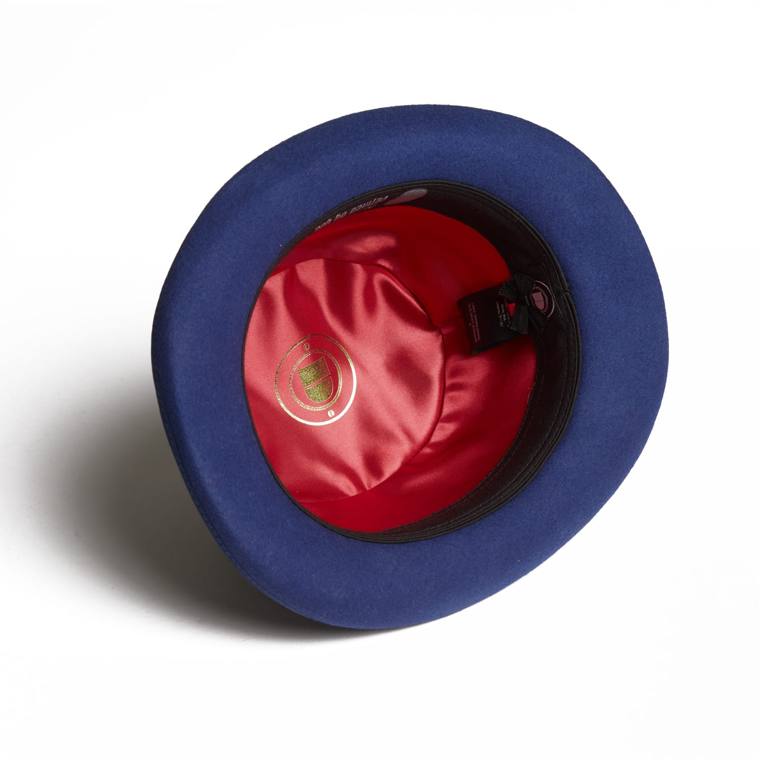 Regal Royal Blue Felt Hat w/Red & Black Decor Keith James King Red-Brim Wool Fedora Hat, Blue | Neiman Marcus main image 4