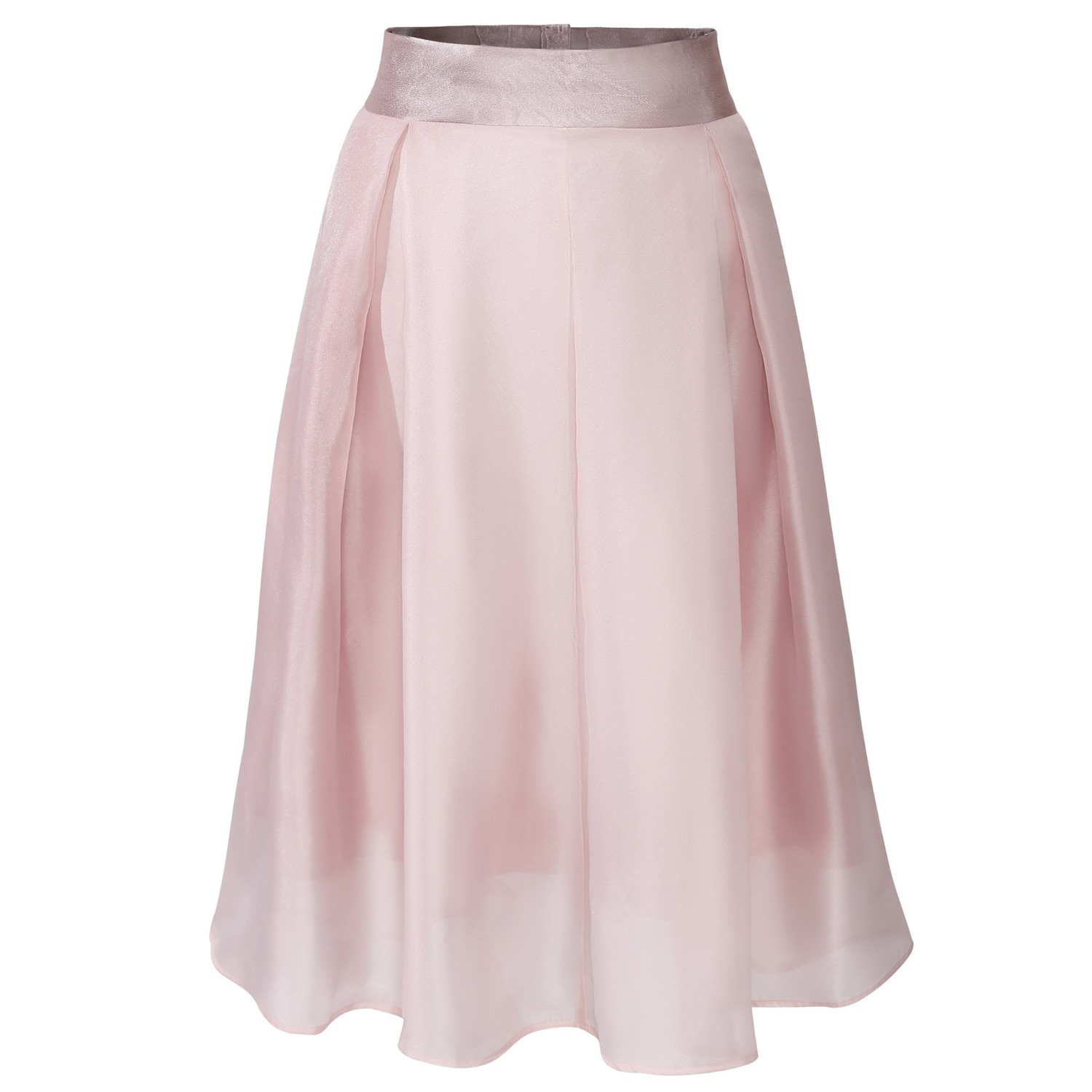 Flared Organza And Satin Skirt Light Pink Smart and Joy Wolf Badger