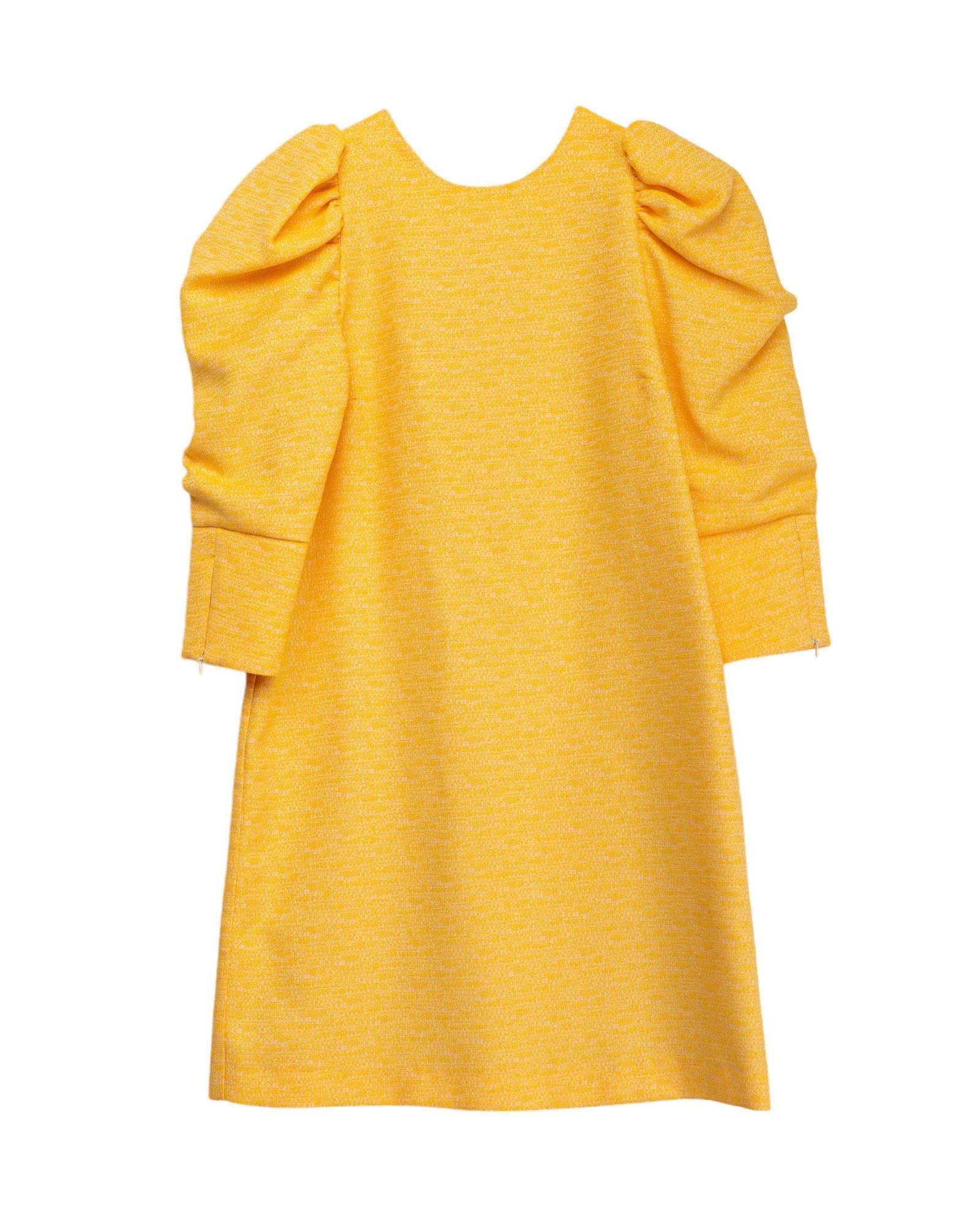 Women’s Yellow / Orange Yellow Puffed Sleeve Paz Mini Dress Extra Small Dolores Promesas