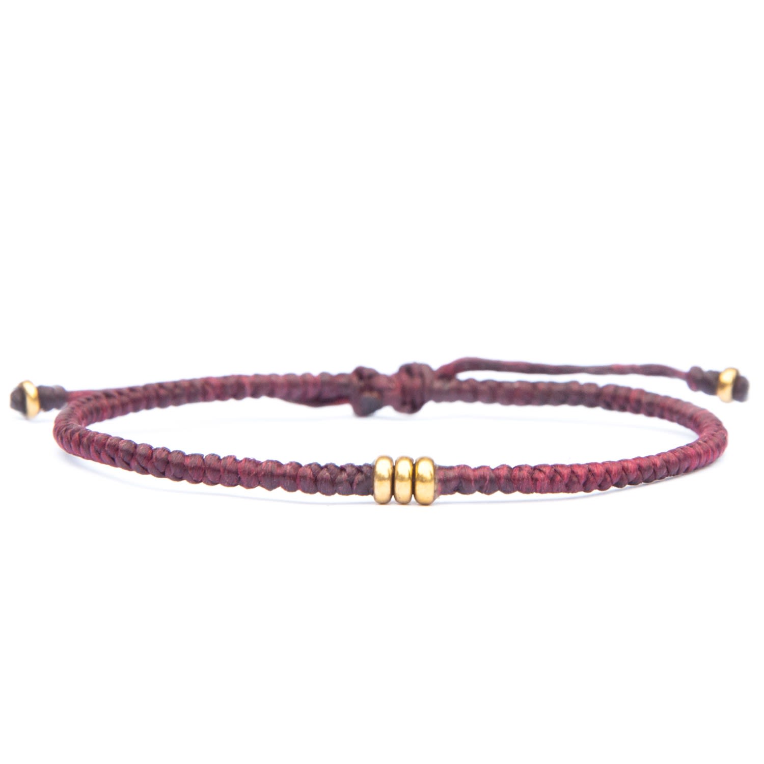 Minimalist Wine Red Cord And Brass Bracelet For Men - Soul Brass Harbour Uk Bracelets