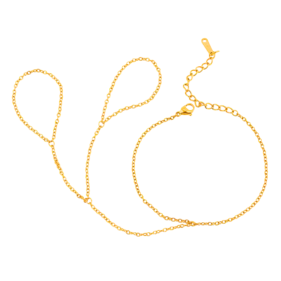 Amoura Jewelers Women's Gold Lira Hand Chain