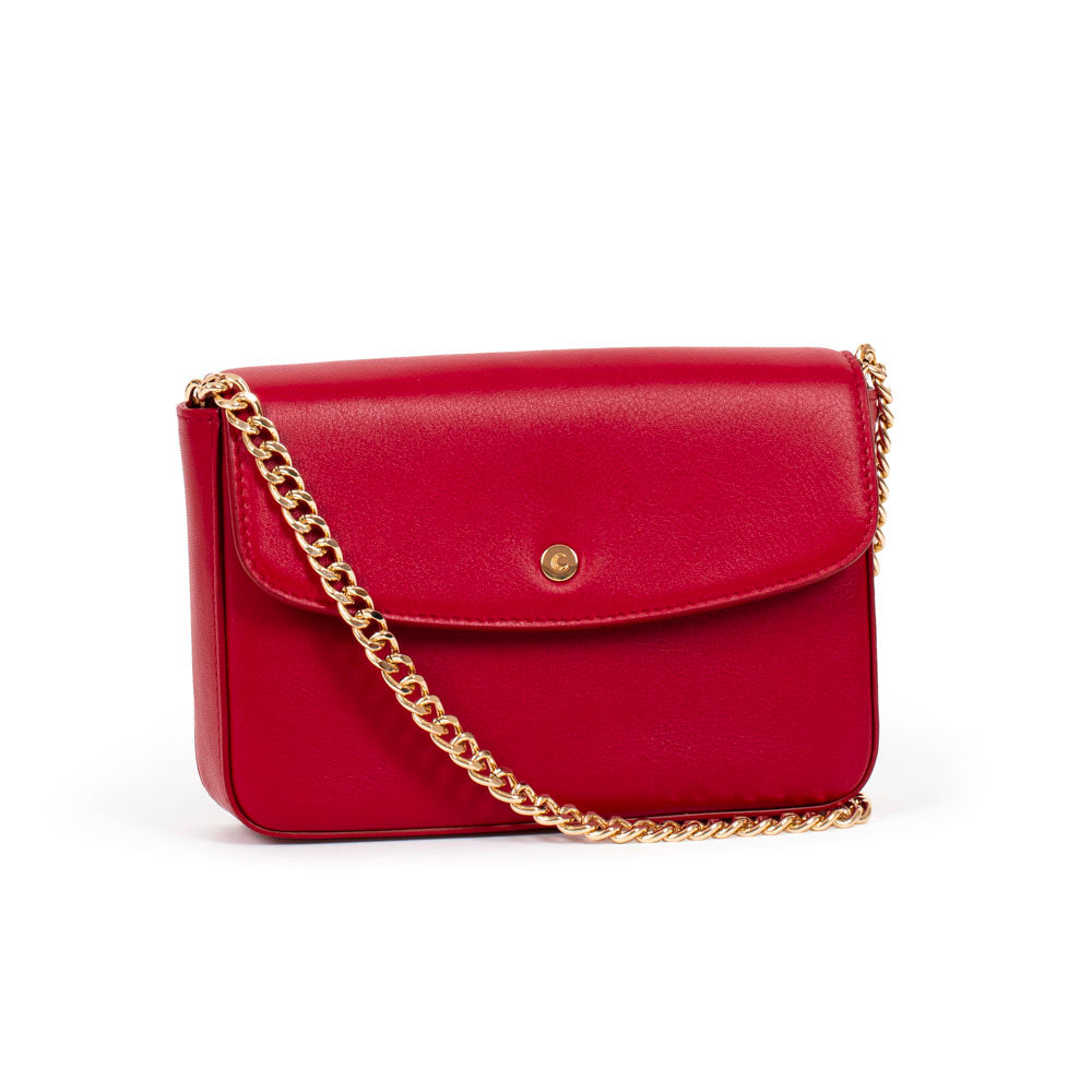 Women’s Red Megan Flap Bag Mini Flame Scarlet* Campo Marzio Roma 1933