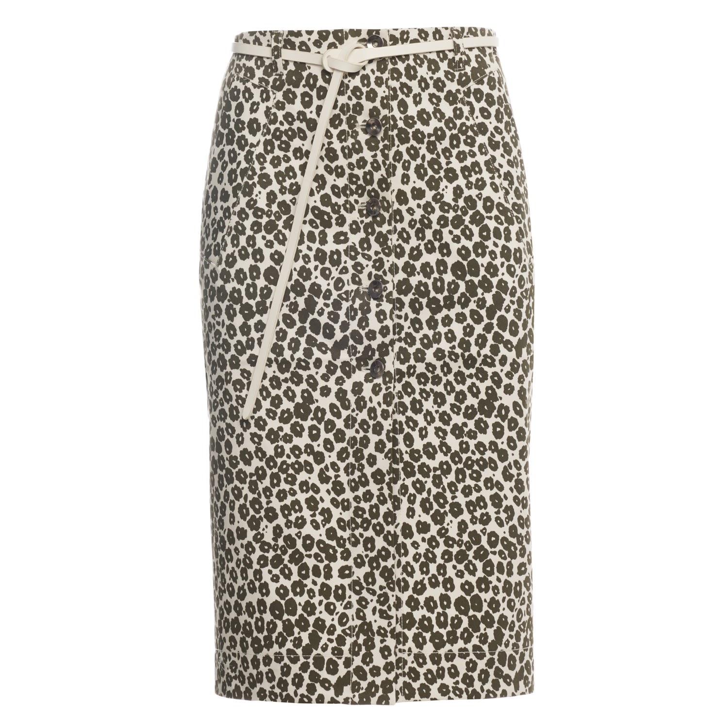 Women’s Green Leopard Print Pencil Skirt Small Colors of Papaya