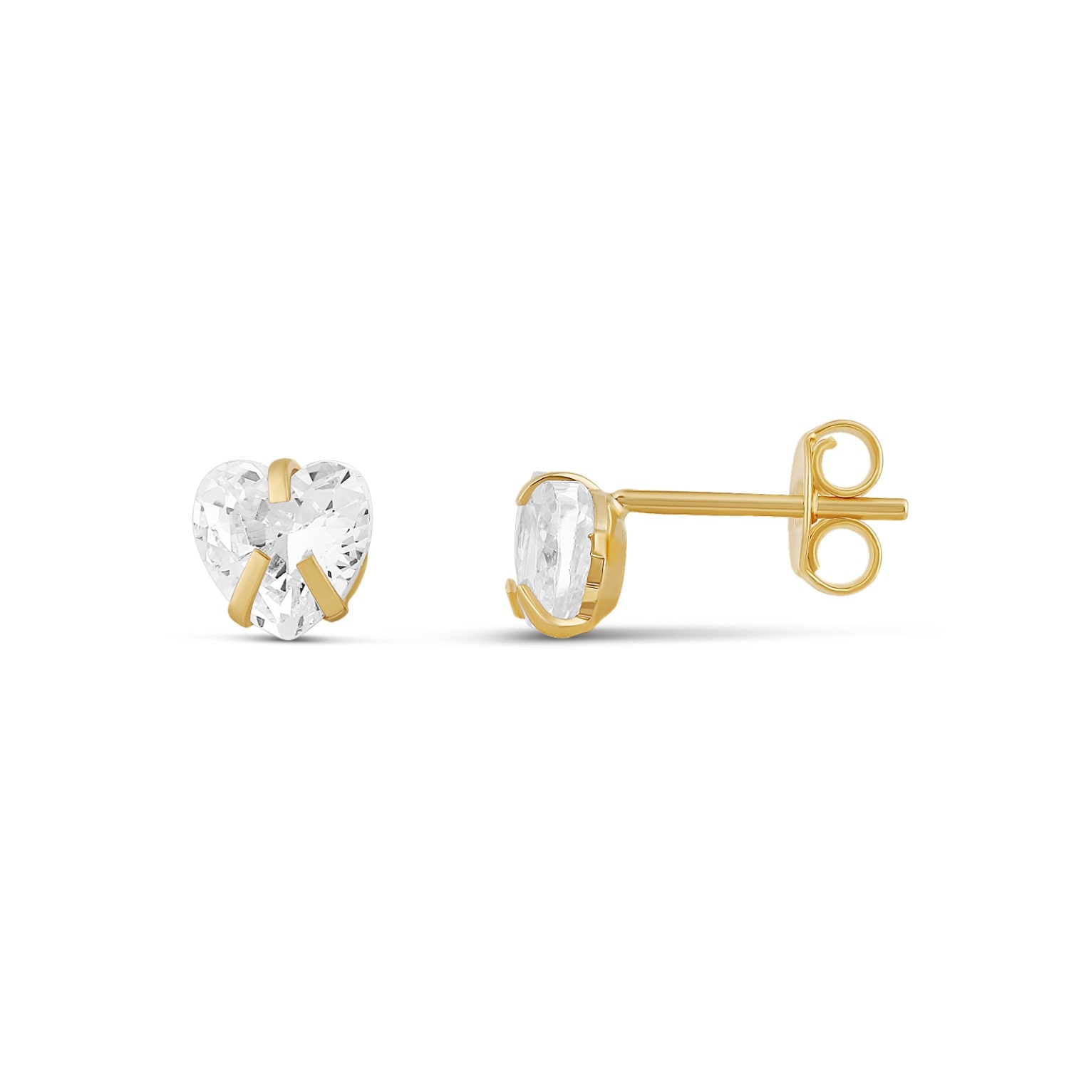Shymi Women's Heart Prong-set Mini Studs - Gold In Gold
