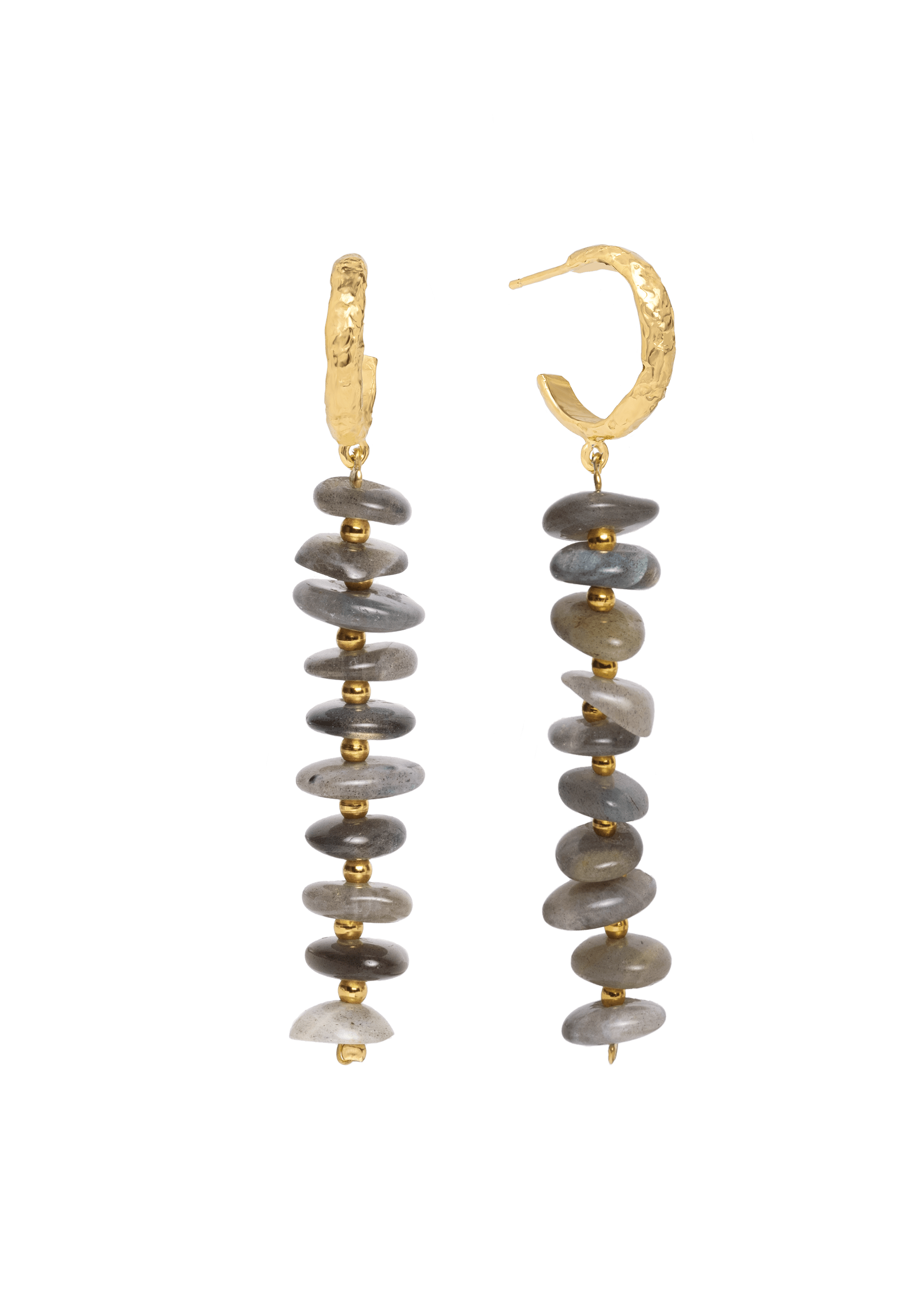 LAVANI JEWELS WOMEN'S GREEN MIZU GREY HOOPS