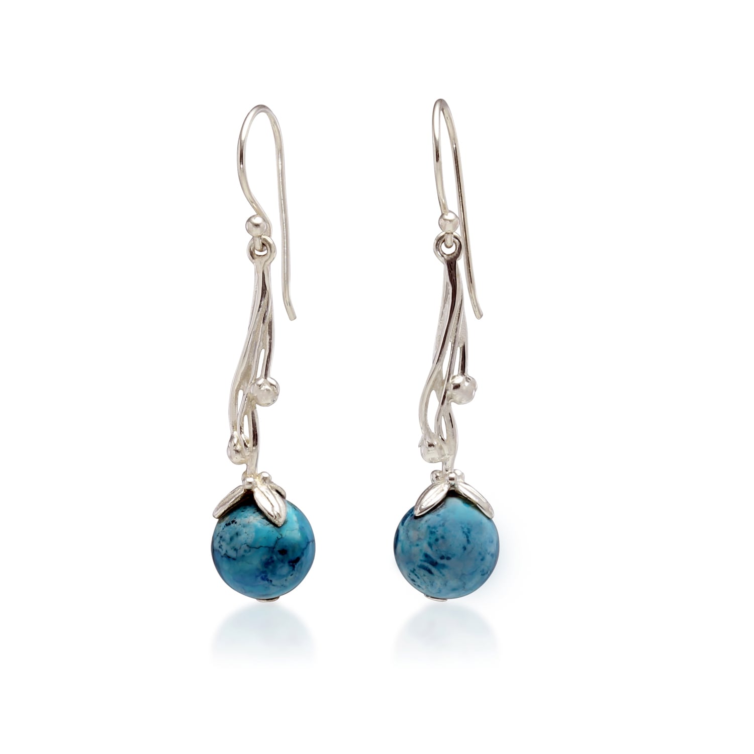 Isla Silver Women's Blue / Silver Blue Chalcedony Silver Drop Earrings