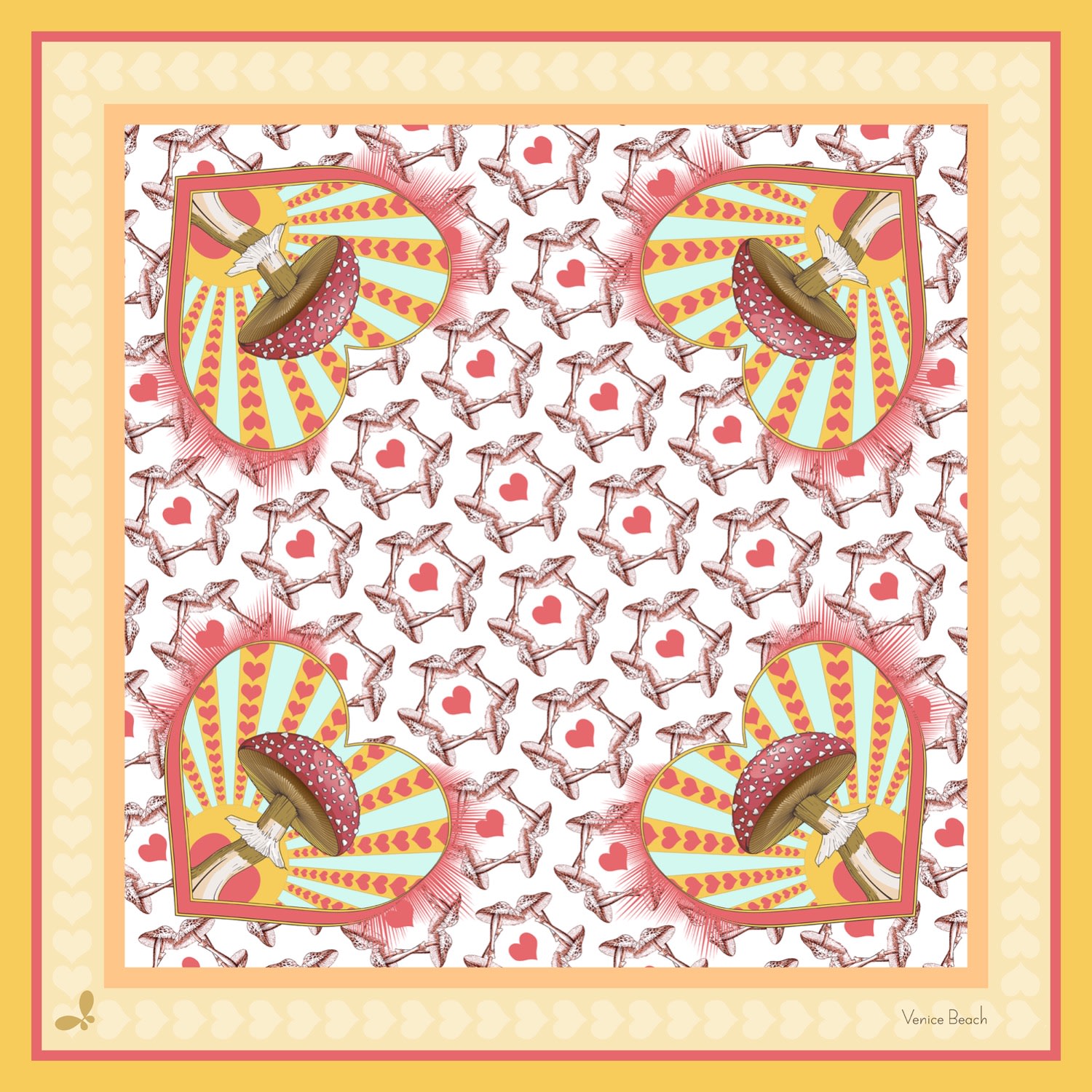 Henelle Large Silk Scarf In Gold/yellow/orange