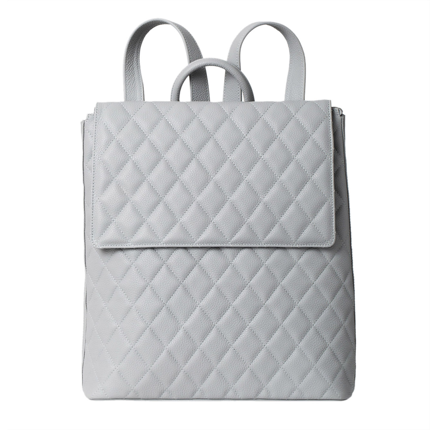 Laura Olaru Women's Antonia Quilted Grey Leather Backpack In Grey