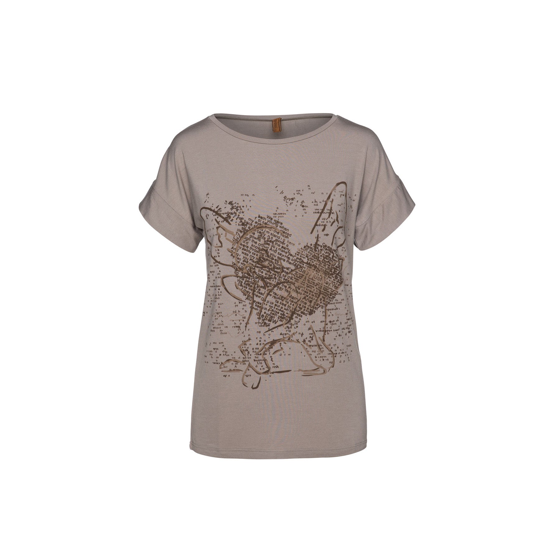 Women’s Grey Printed Micromodal Tee Swl Medium Conquista