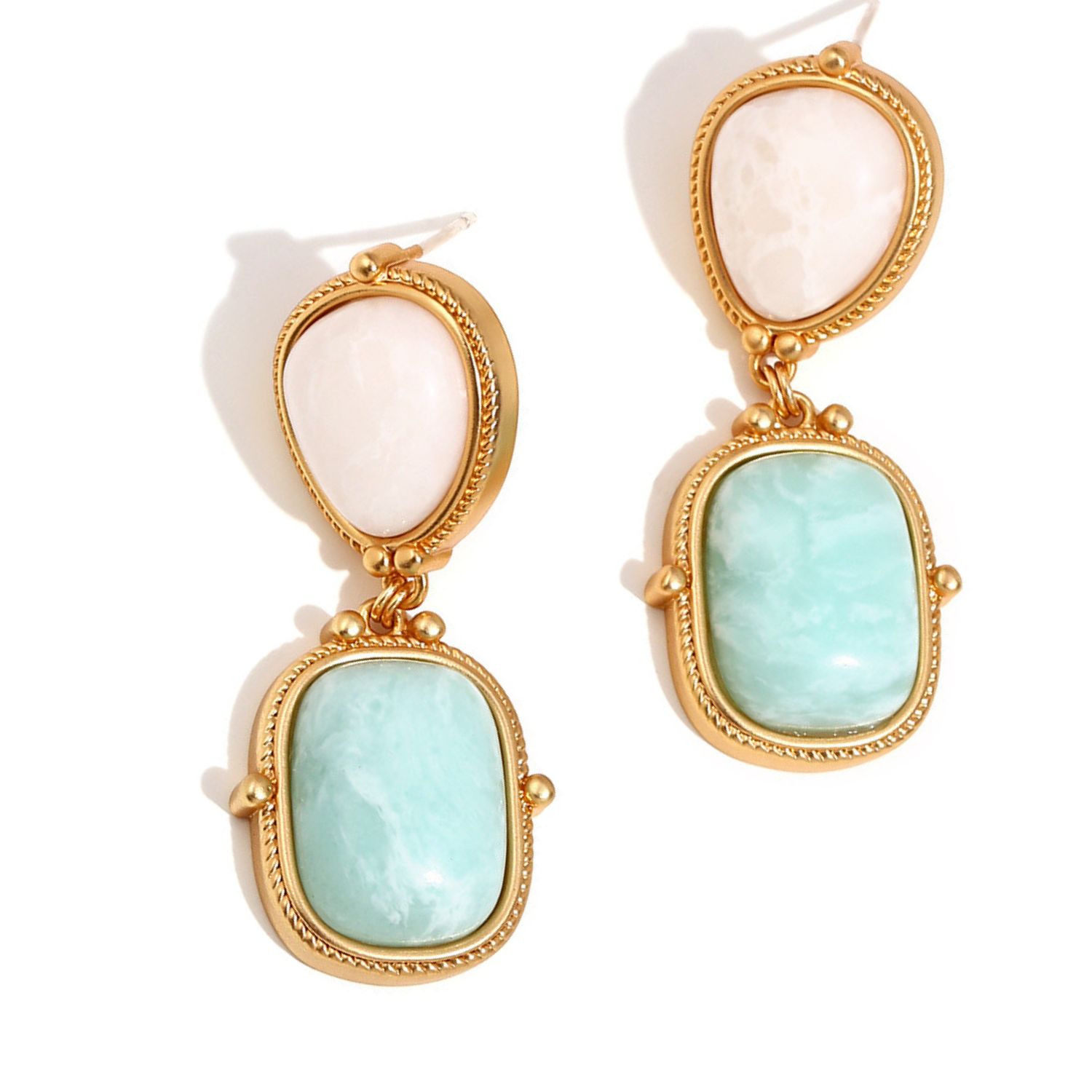 Women’s Gold Vintage Inspired Gemstone Earrings Olivia Le