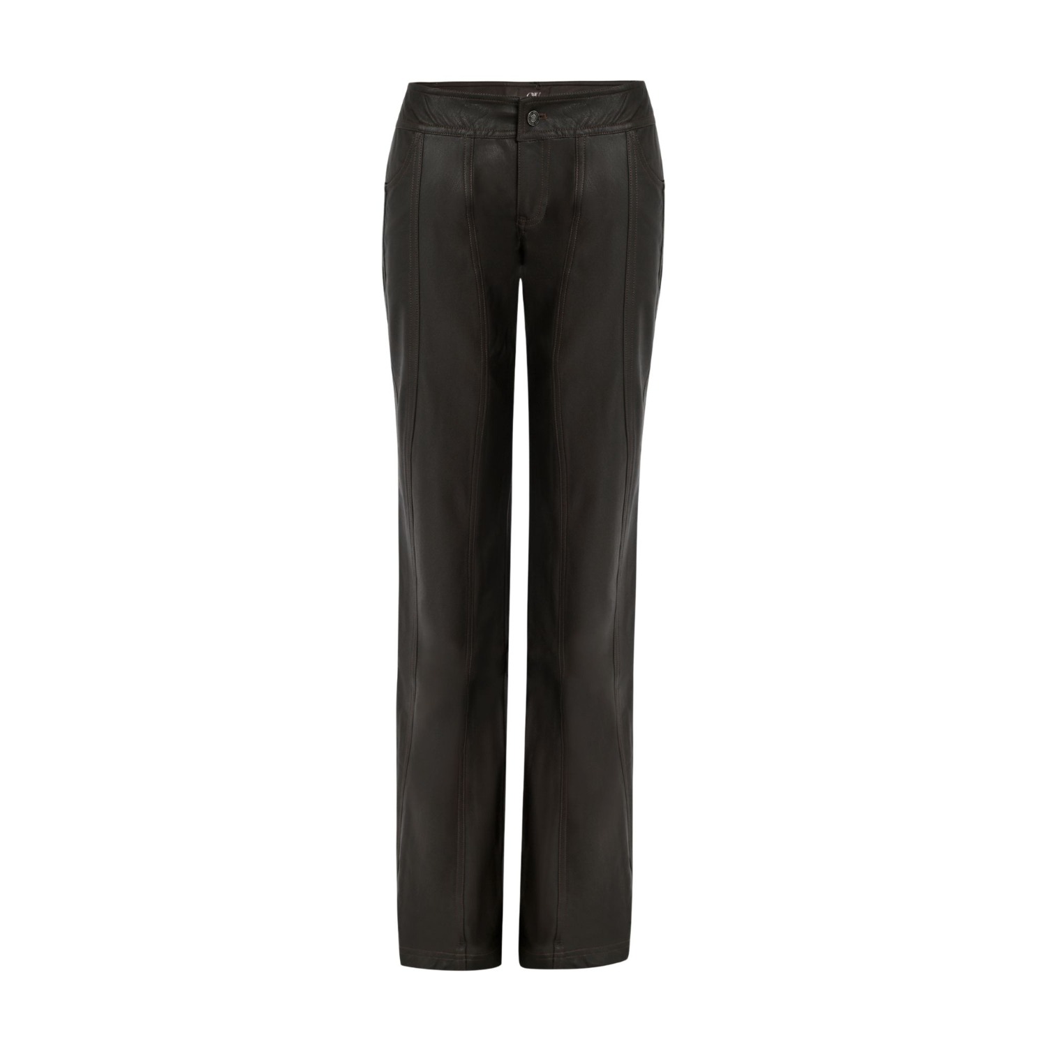 Ow Collection Women's Black Jade Low-waist Faux Leather Pants In Black