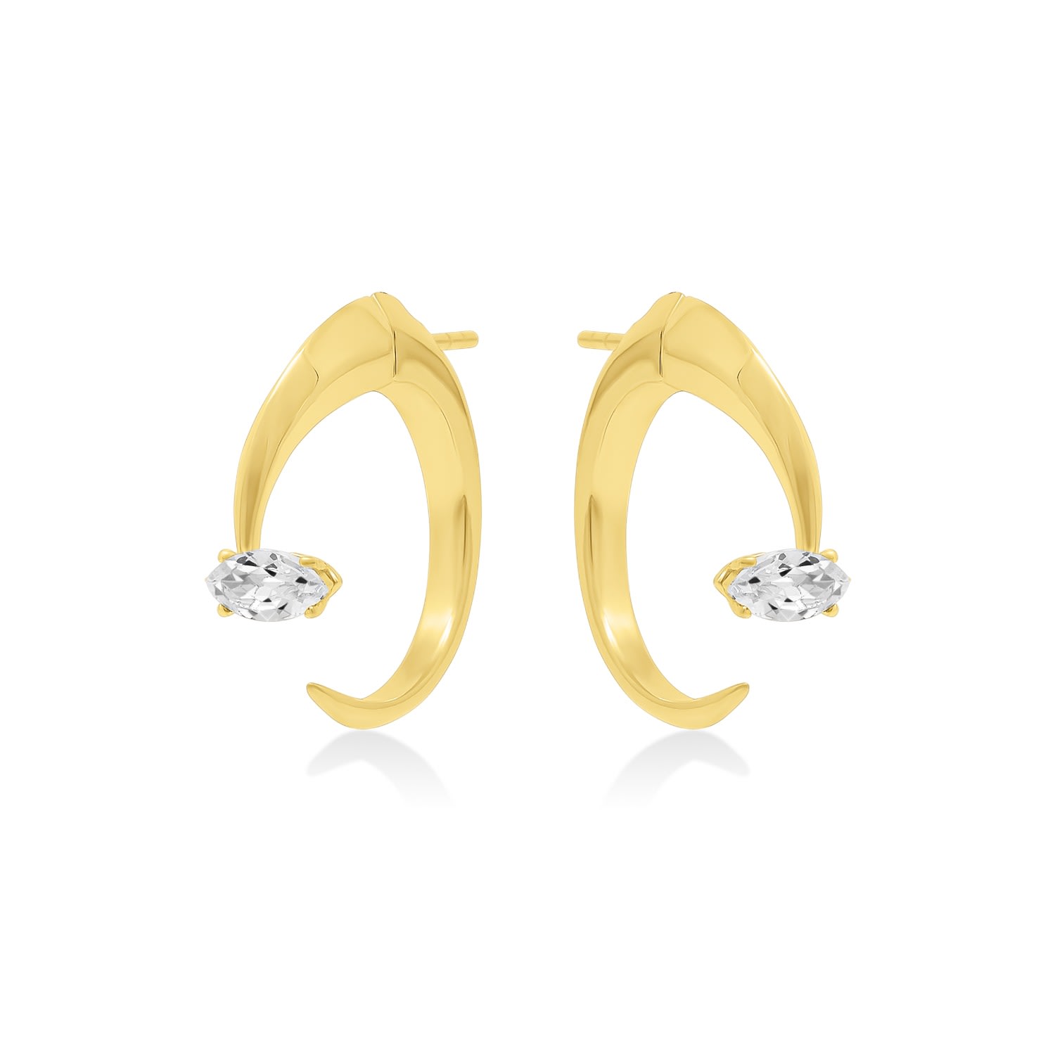 Women’s Tears Marquise Earrings - 18K Yellow Gold Vermeil EdxÃº