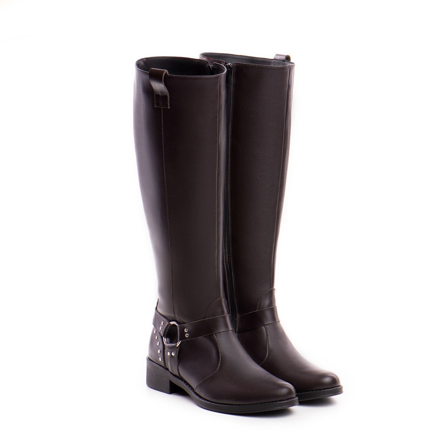 The 5th Element Women's Brown Montana Chocolate Leather Riding Boots In Multi