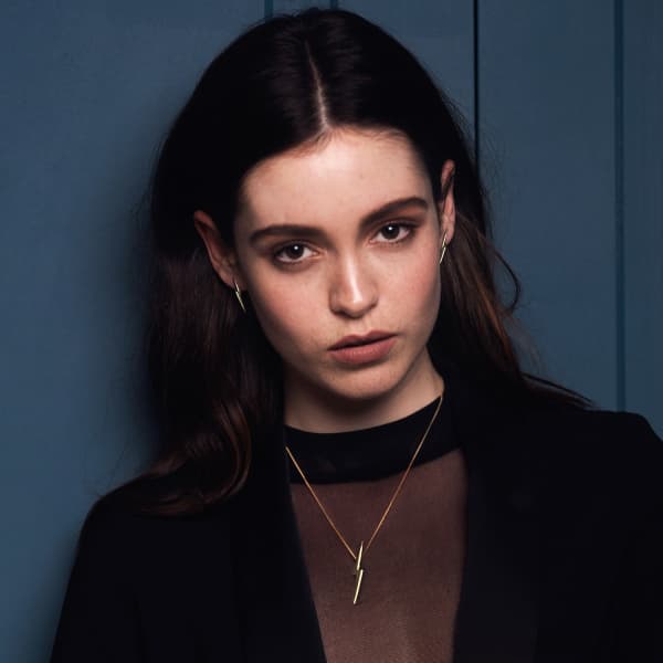 EDGE ONLY SKINNY LIGHTNING BOLT PENDANT IN 14 CARAT GOLD | A SOLID GOLD FLASH NECKLACE | ROCK AND ROLL