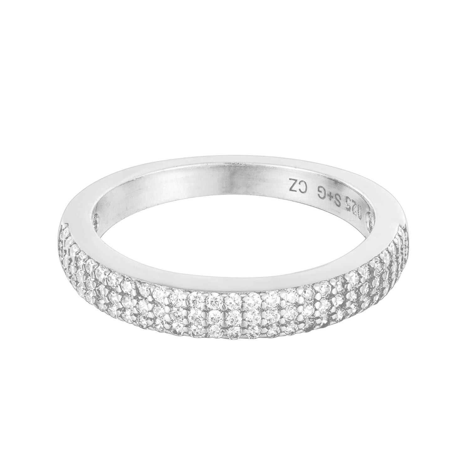 Women’s Ecoated Sterling Silver Pave Cz Band Seol + Gold