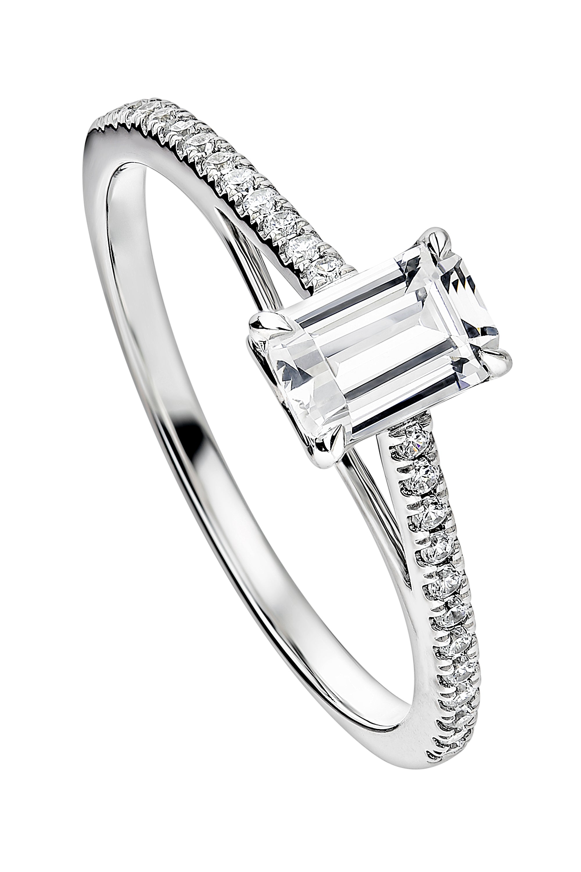 Women’s Silver Sophia White Gold Lab Grown Diamond Ring Created Brilliance