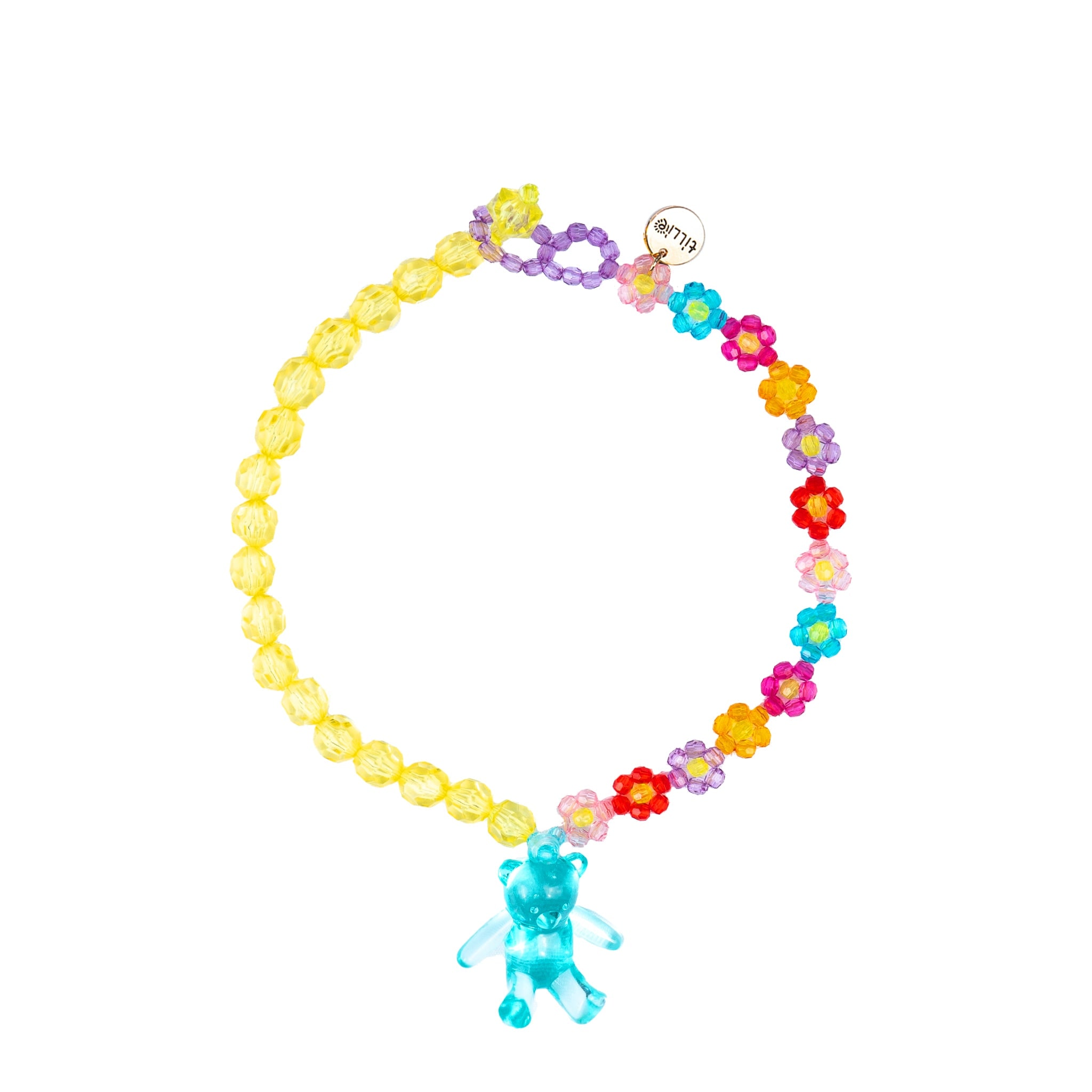 Tillie Beads Women's Sunflower Bear Half & Half Bead Necklace
